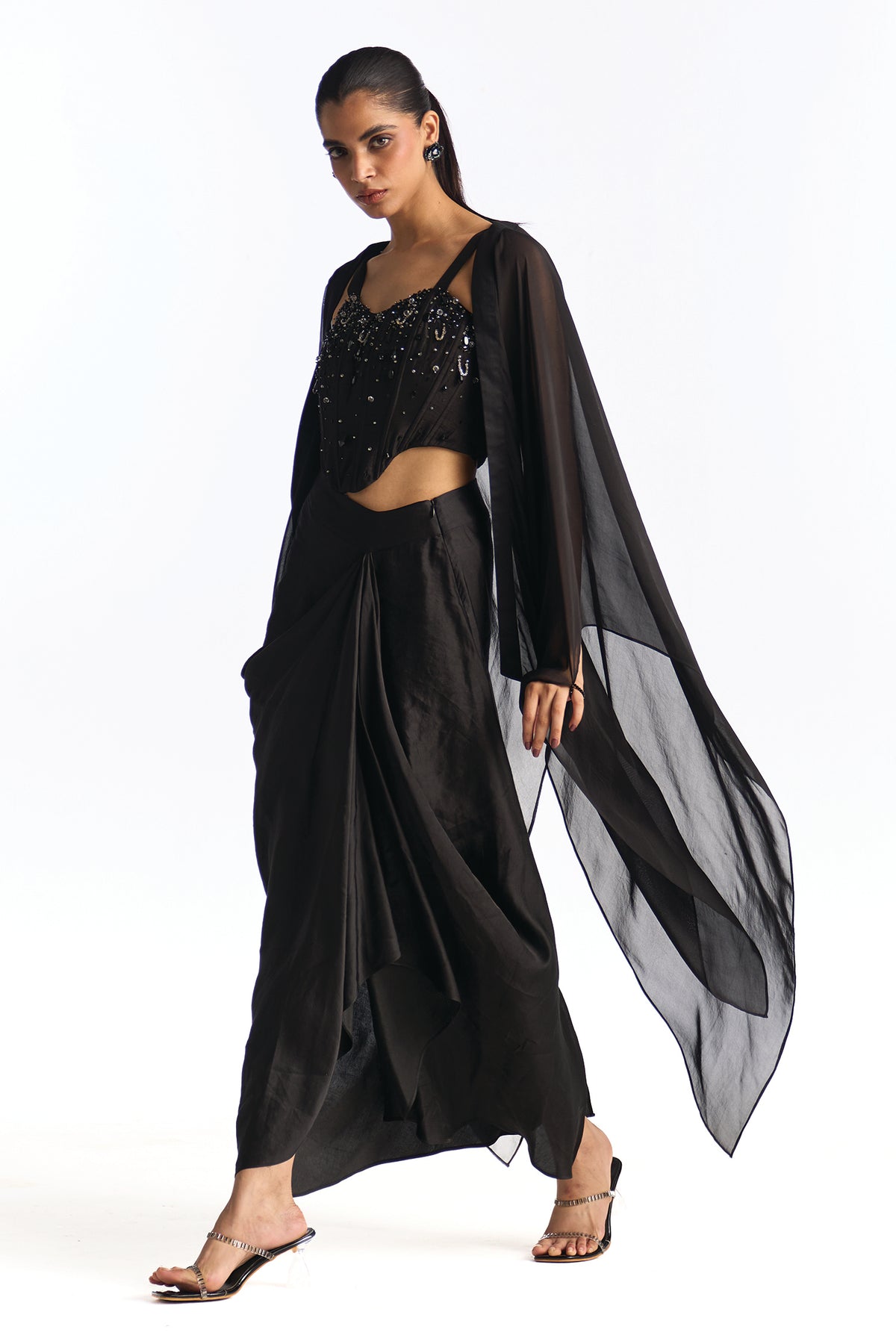 BLAIR CO-ORD WITH CAPE BLACK