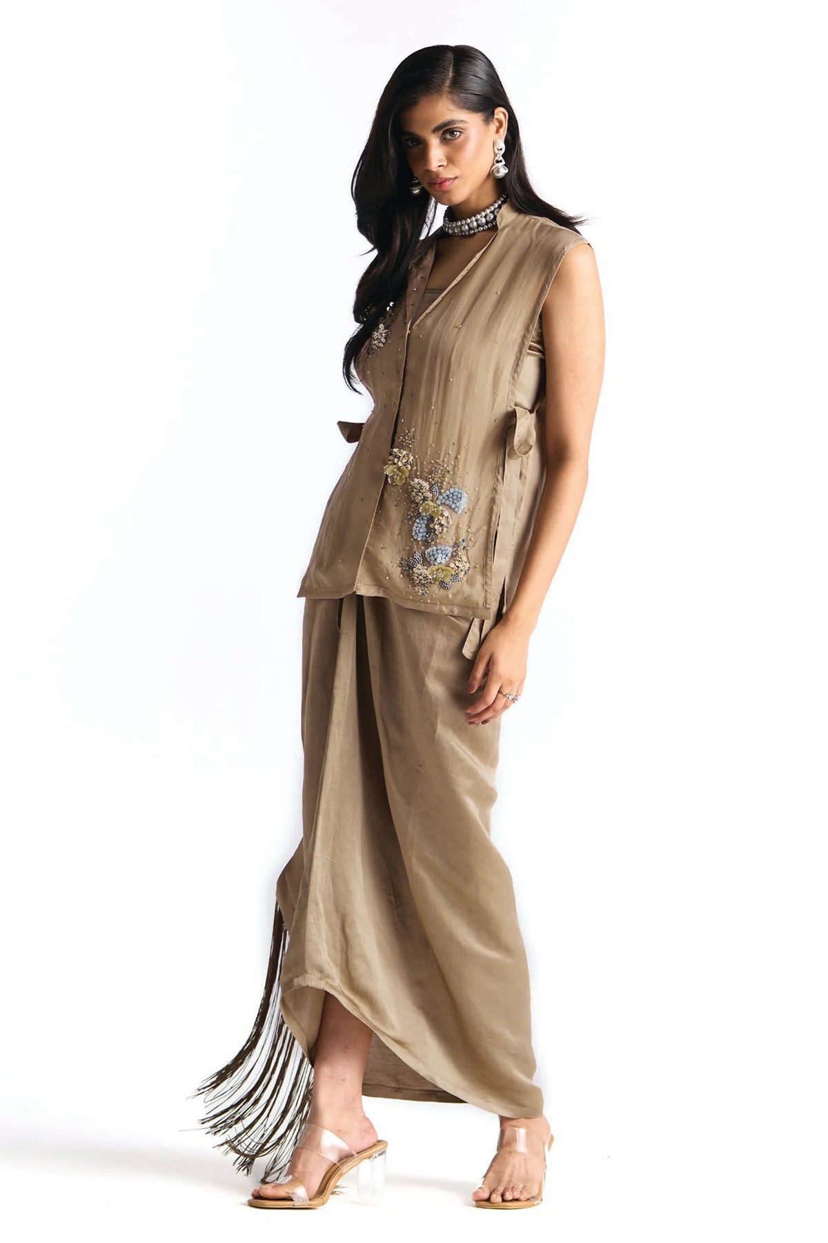 PERIDOT SKIRT SET WITH OVERLAY