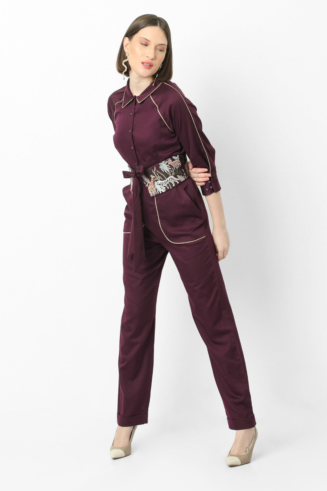 Jungle Parade Belted Jumpsuit