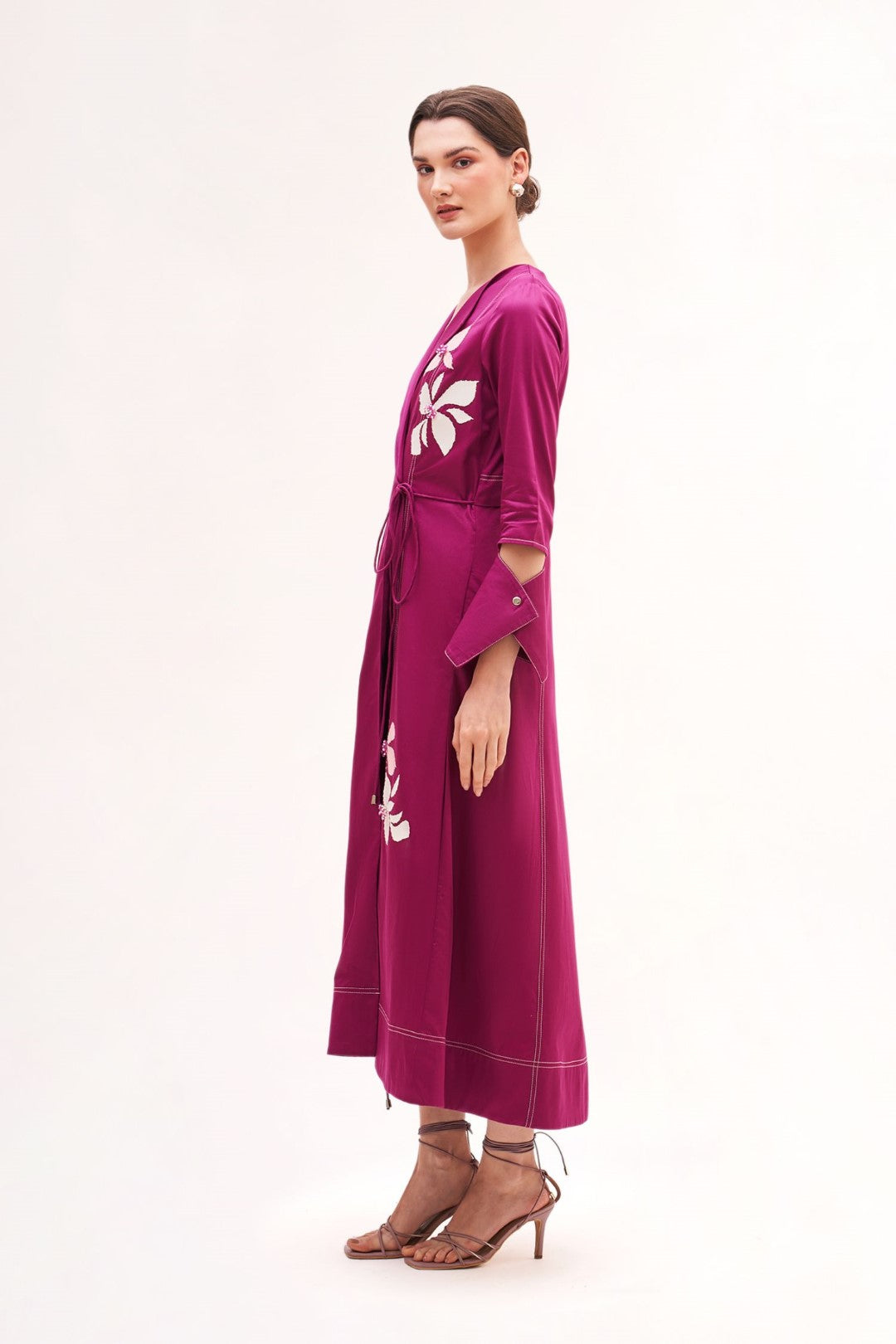 Flota Wrap Cape Dress Raspberry