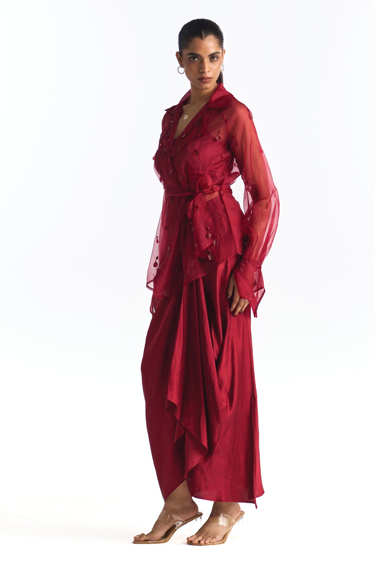 LUSTER SKIRT SET GARNET