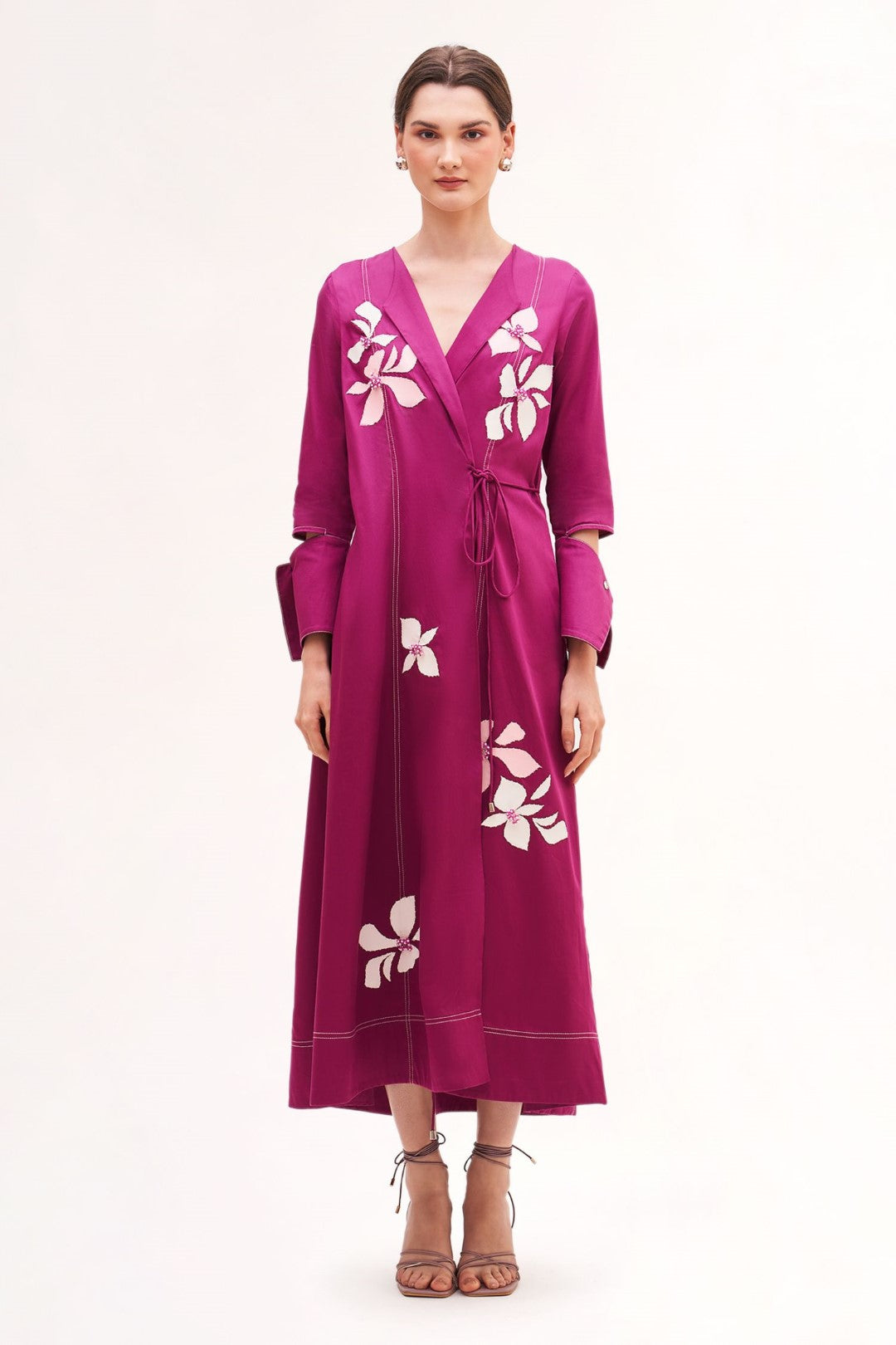 Flota Wrap Cape Dress Raspberry