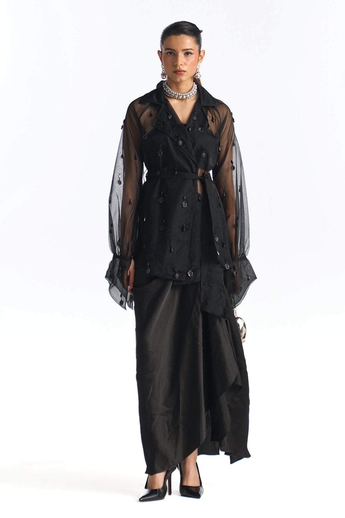 LUSTER SKIRT SET BLACK