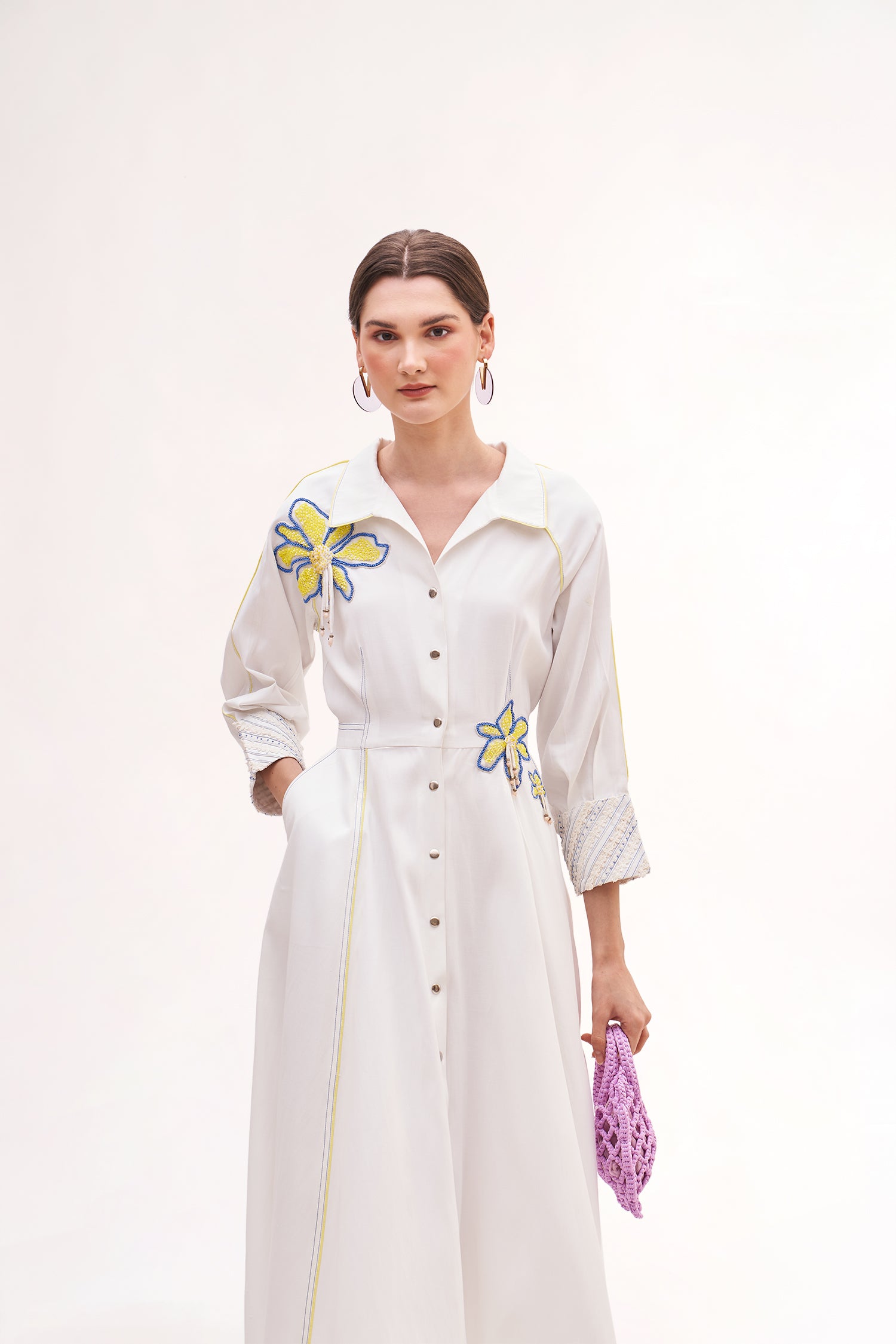 Banana Floral Dress White