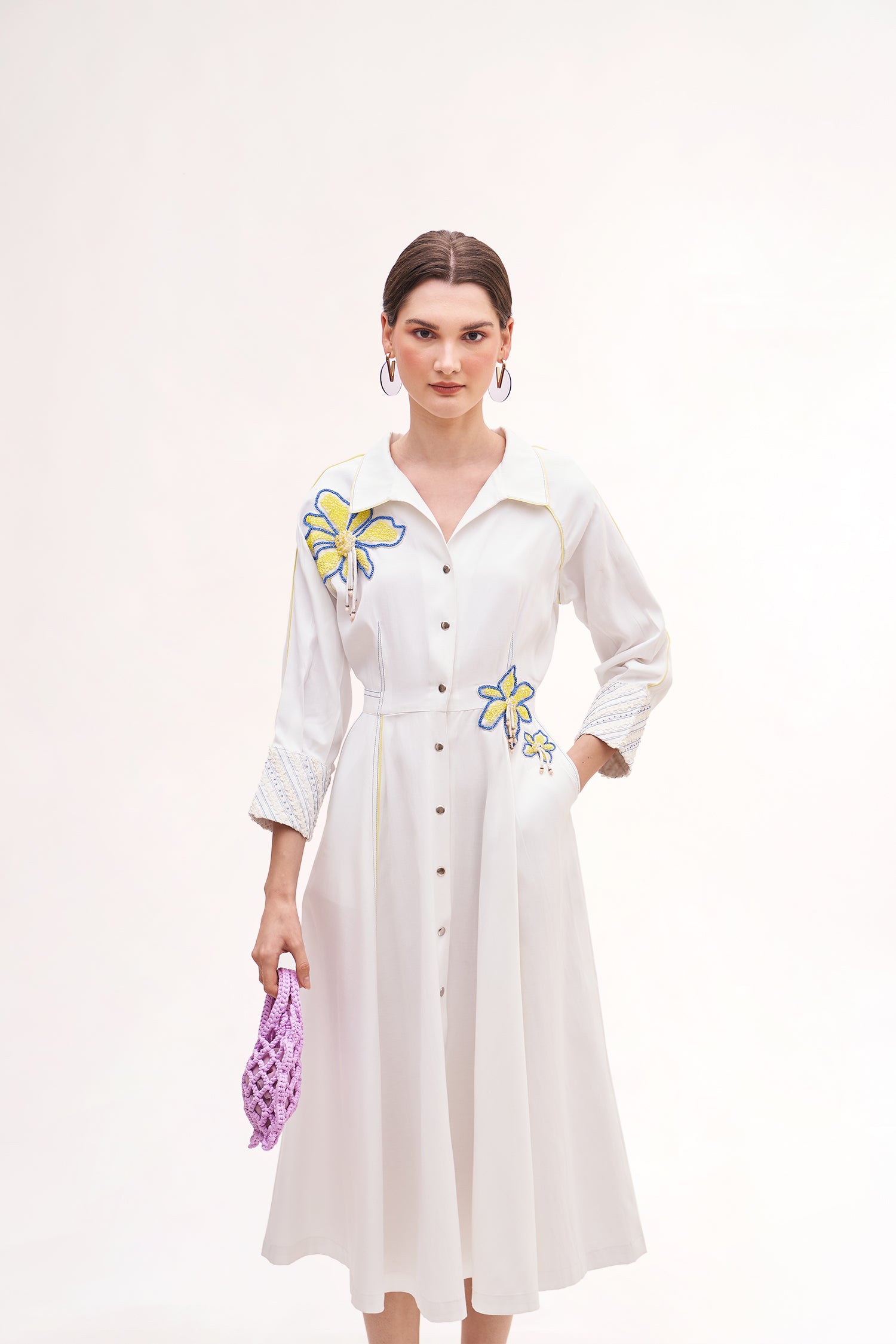 Banana Floral Dress White