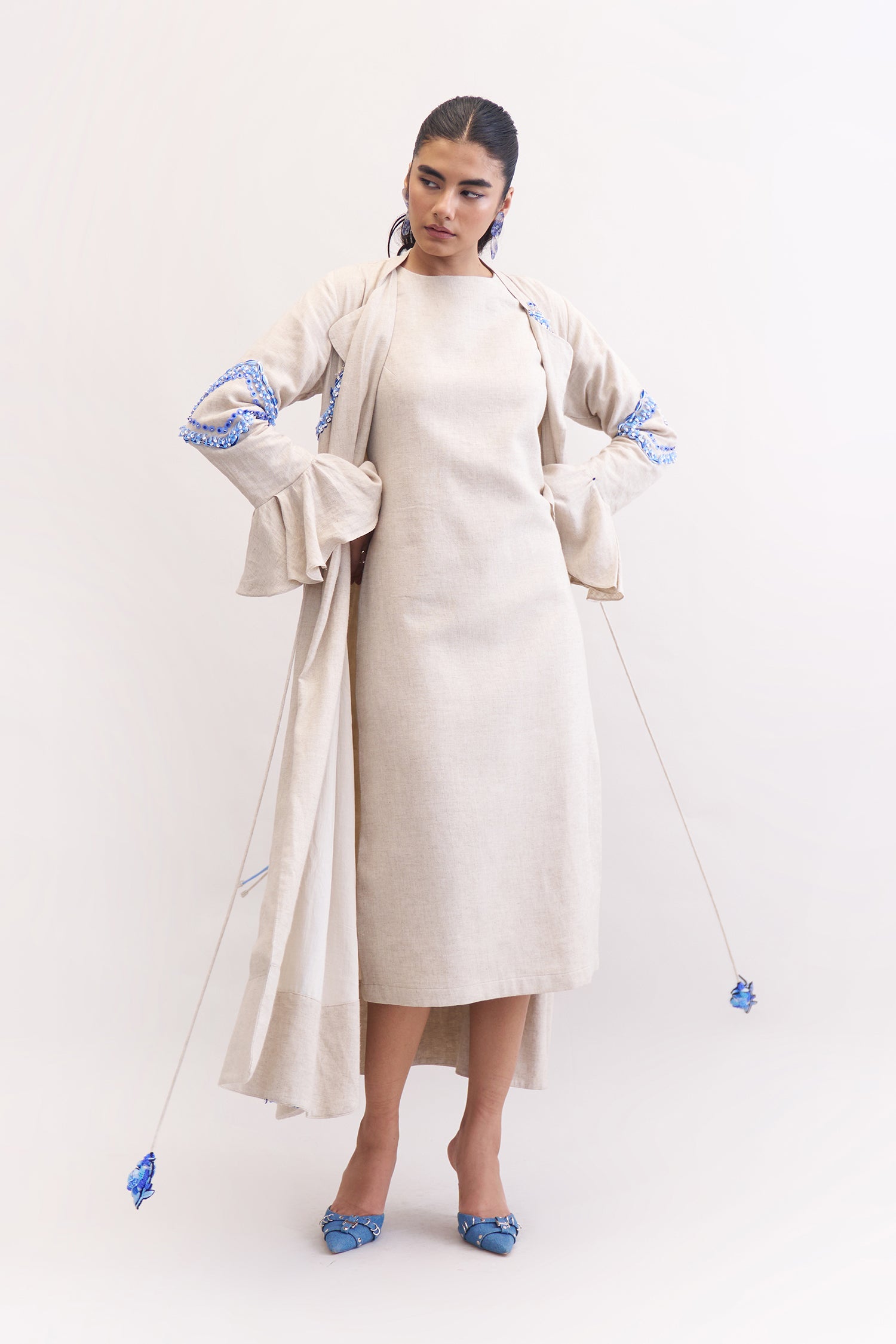 BOULEVARD CAPE SET WITH MIDI DRESS