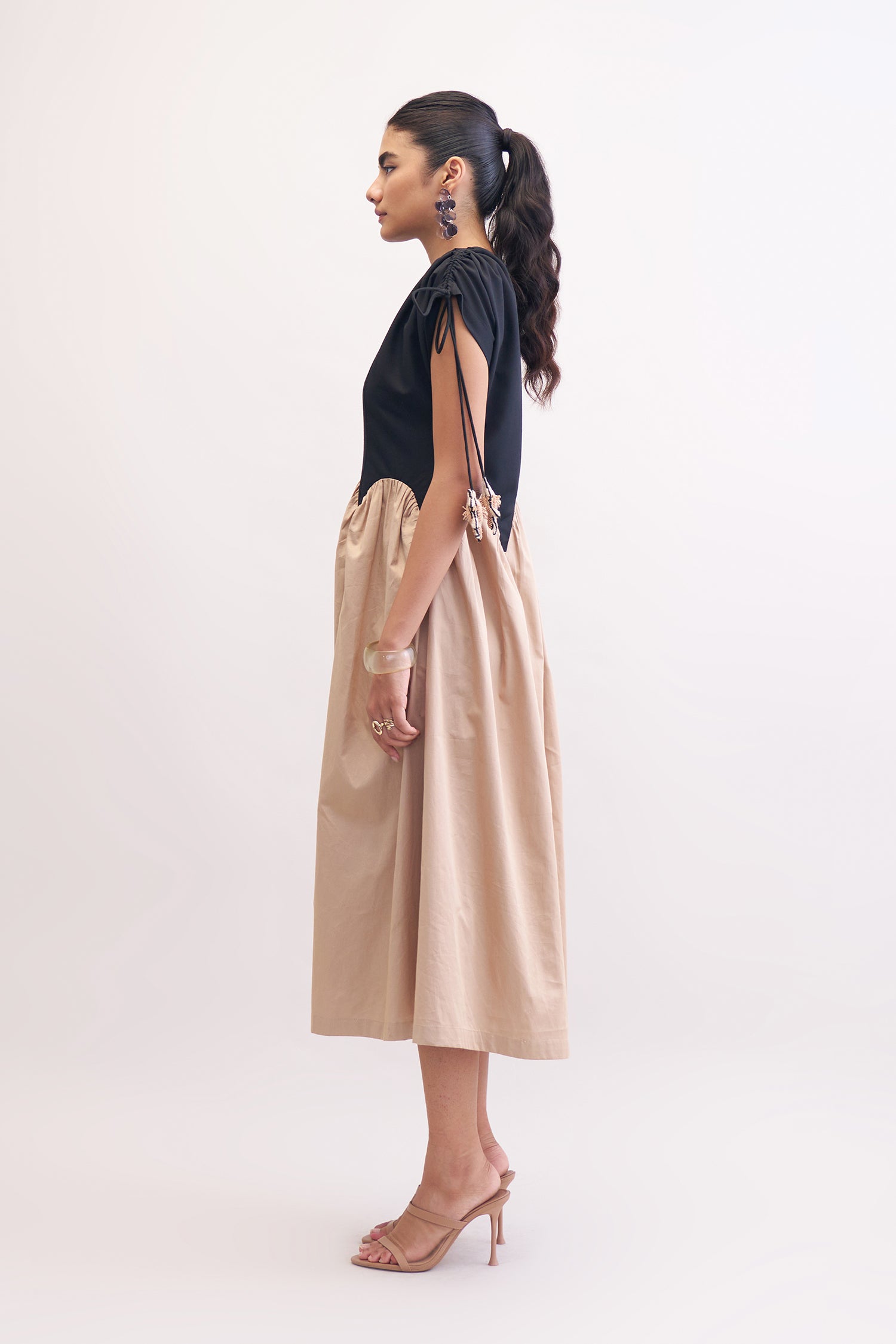 FEMME DRESS BLACK & KHAKI