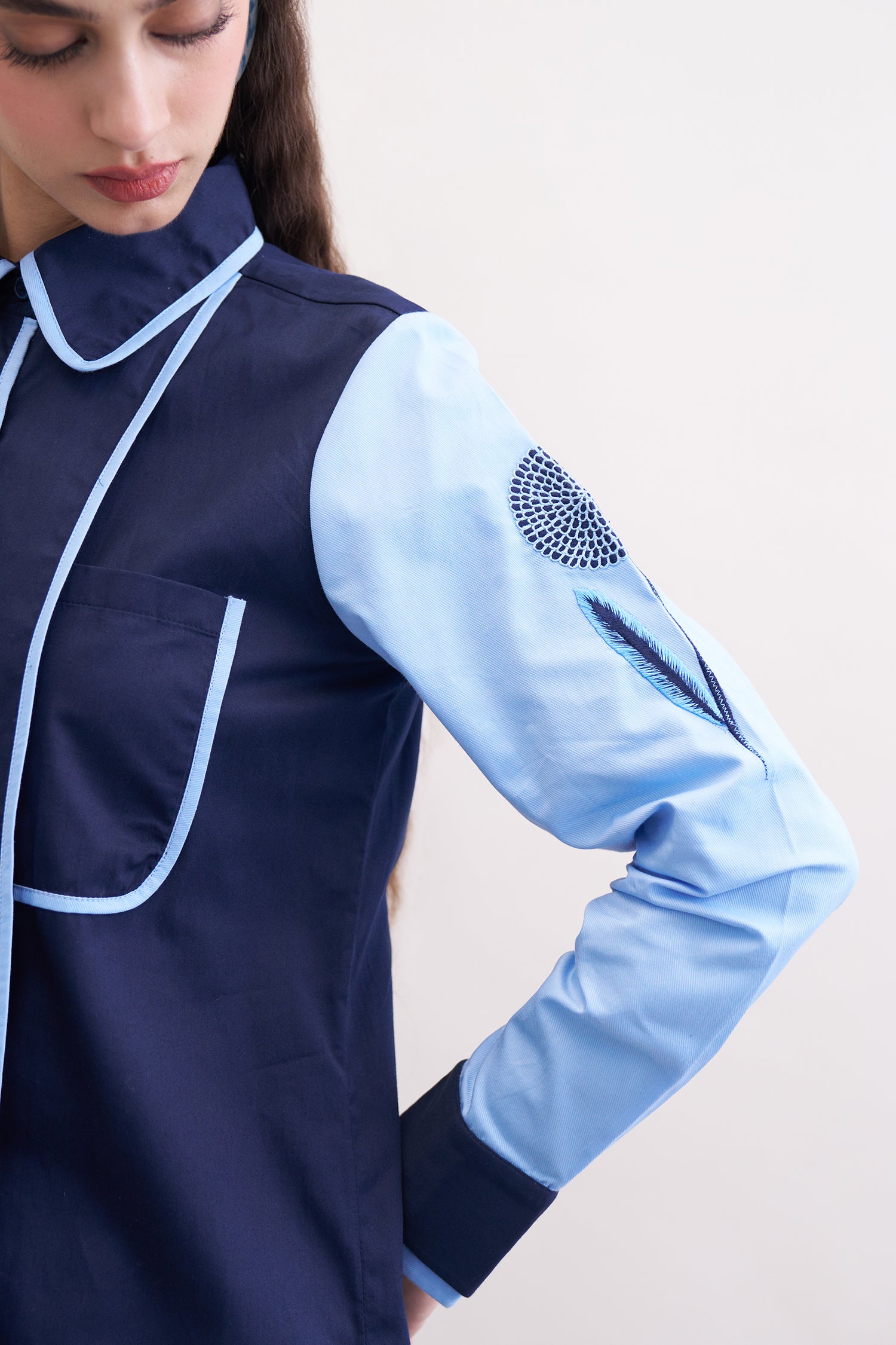SHERY SHIRT NAVY & BLUEBERRY
