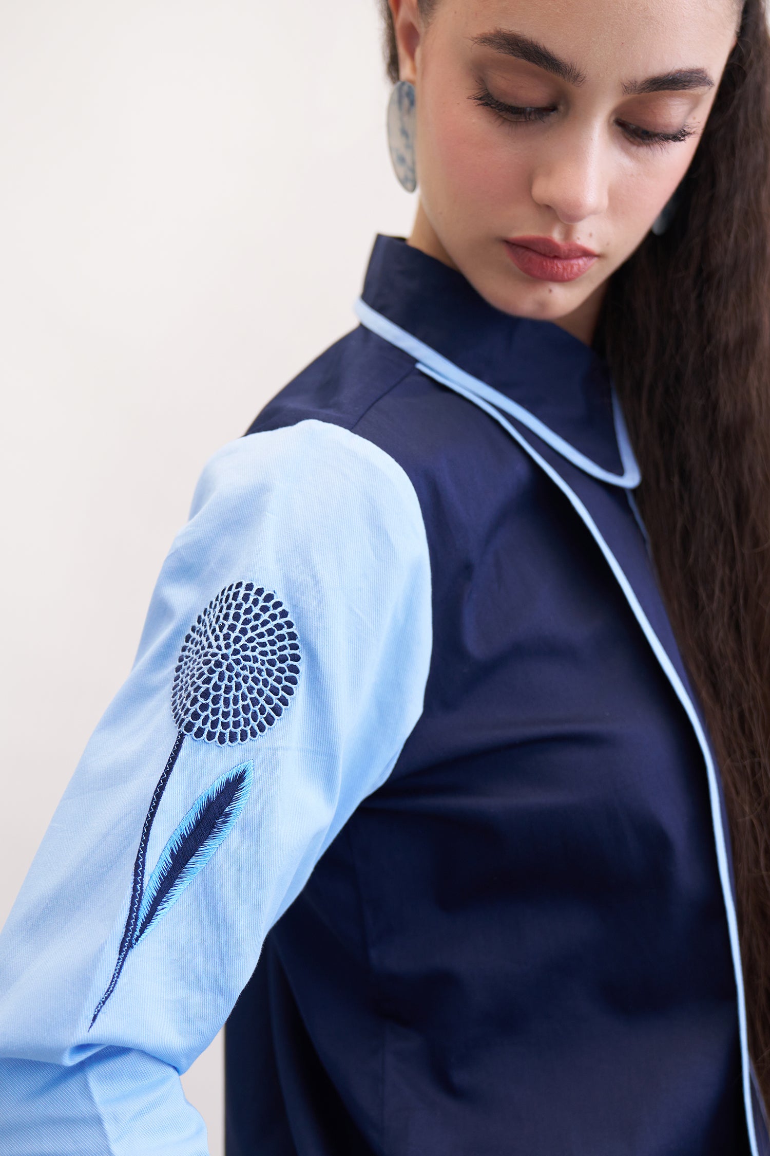 SHERY SHIRT NAVY & BLUEBERRY