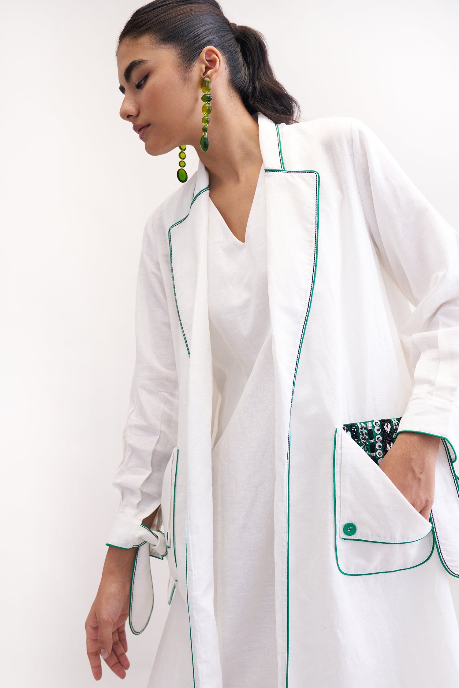 ESCAPE DRESS WITH JACKET WHITE