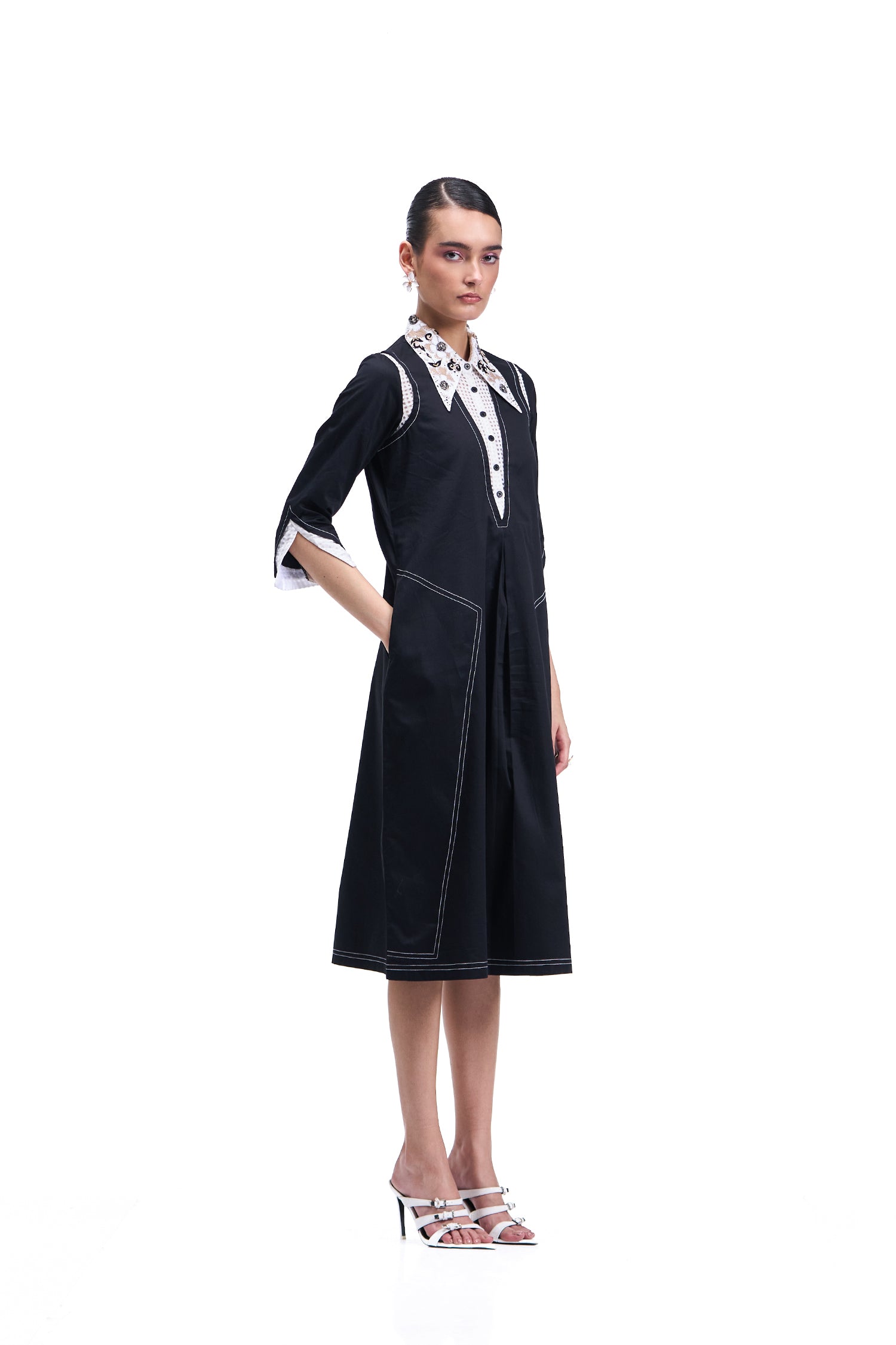 COLADA MIDI DRESS BLACK