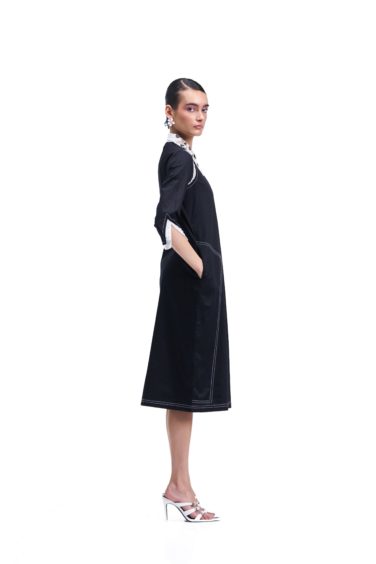 COLADA MIDI DRESS BLACK