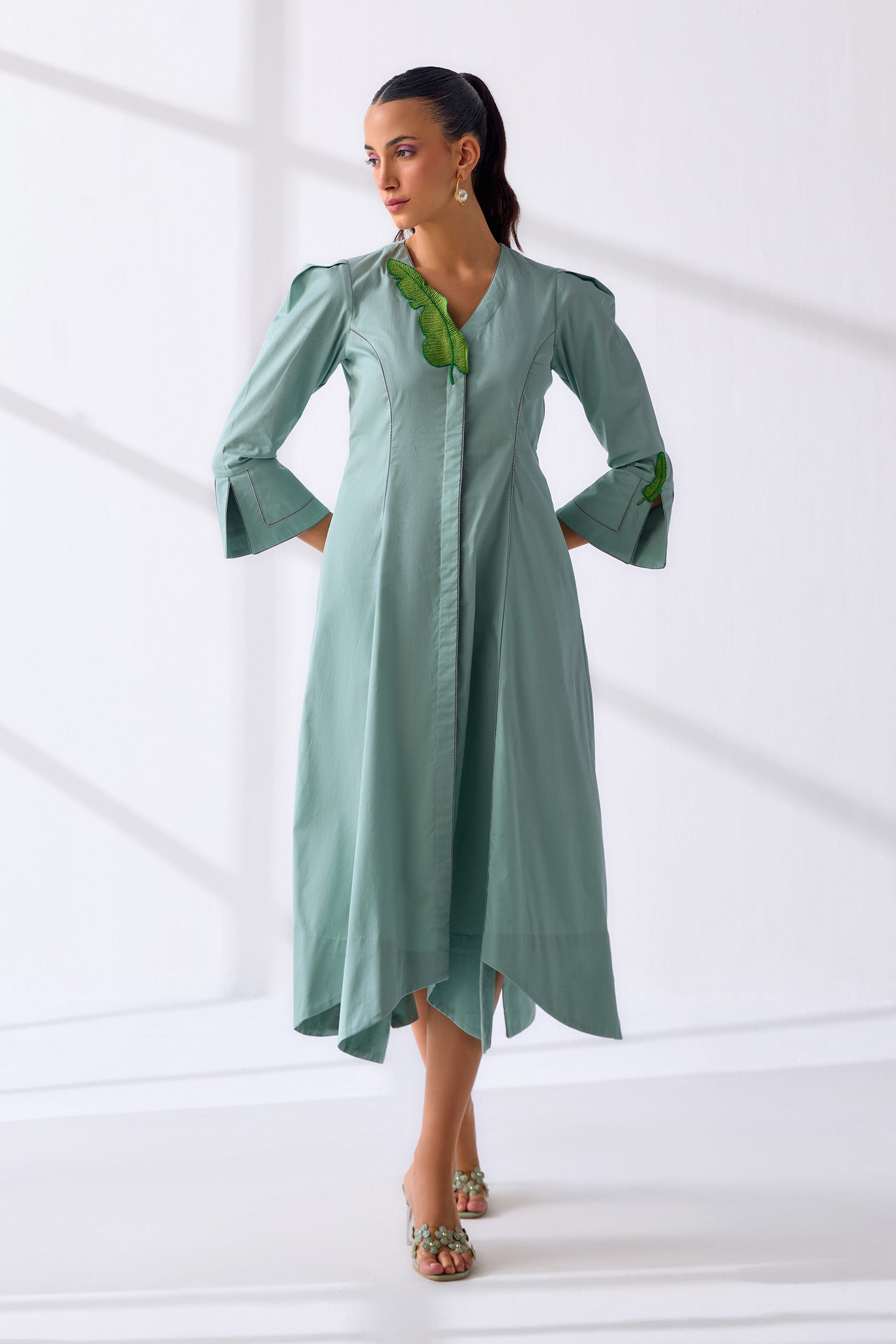 slim fit dress slacks REEF SEA FOAM DRESS