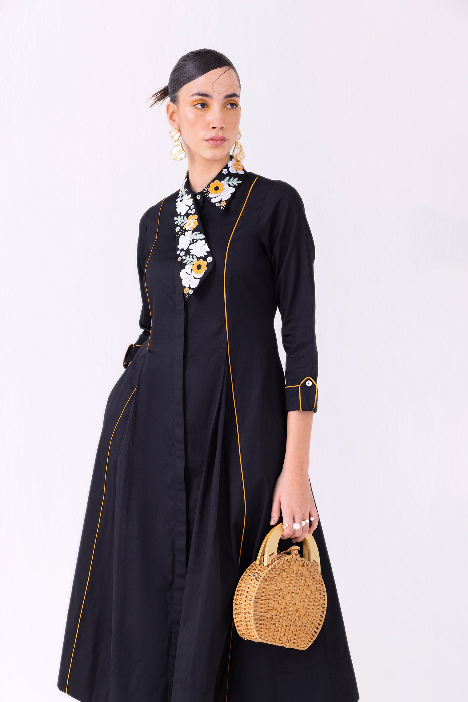 MIYAKE DRESS MIDI BLACK