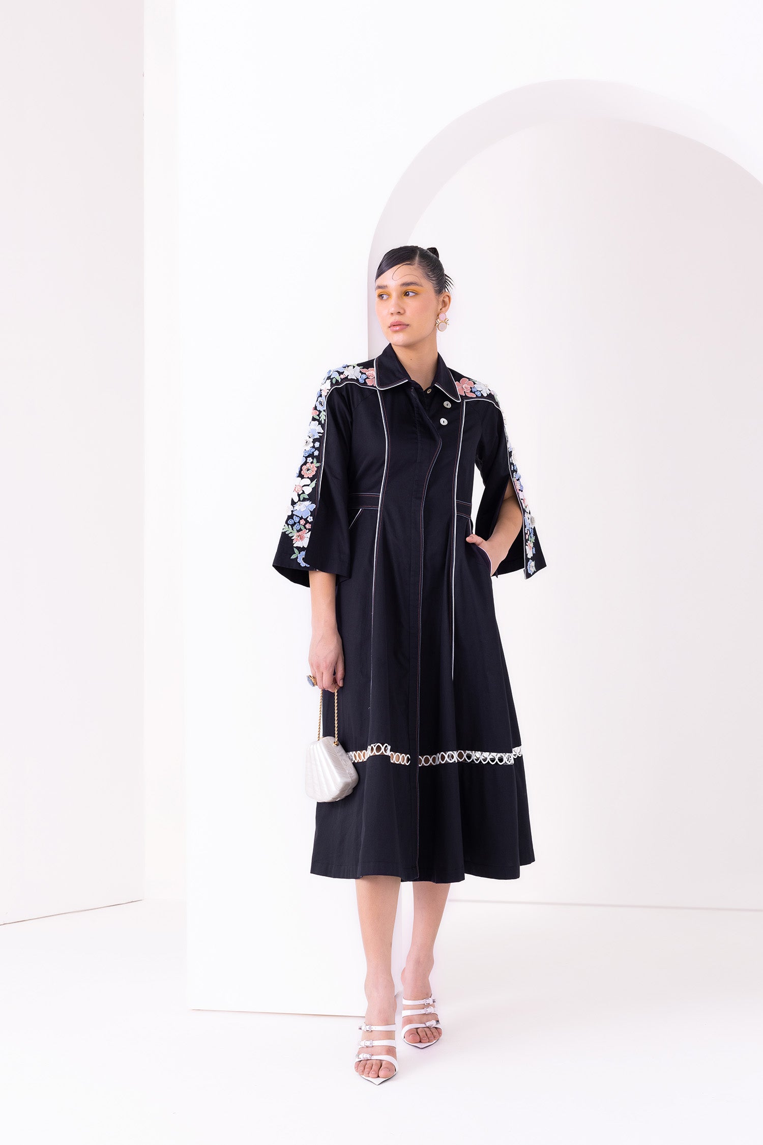 TESSA DRESS MIDI BLACK