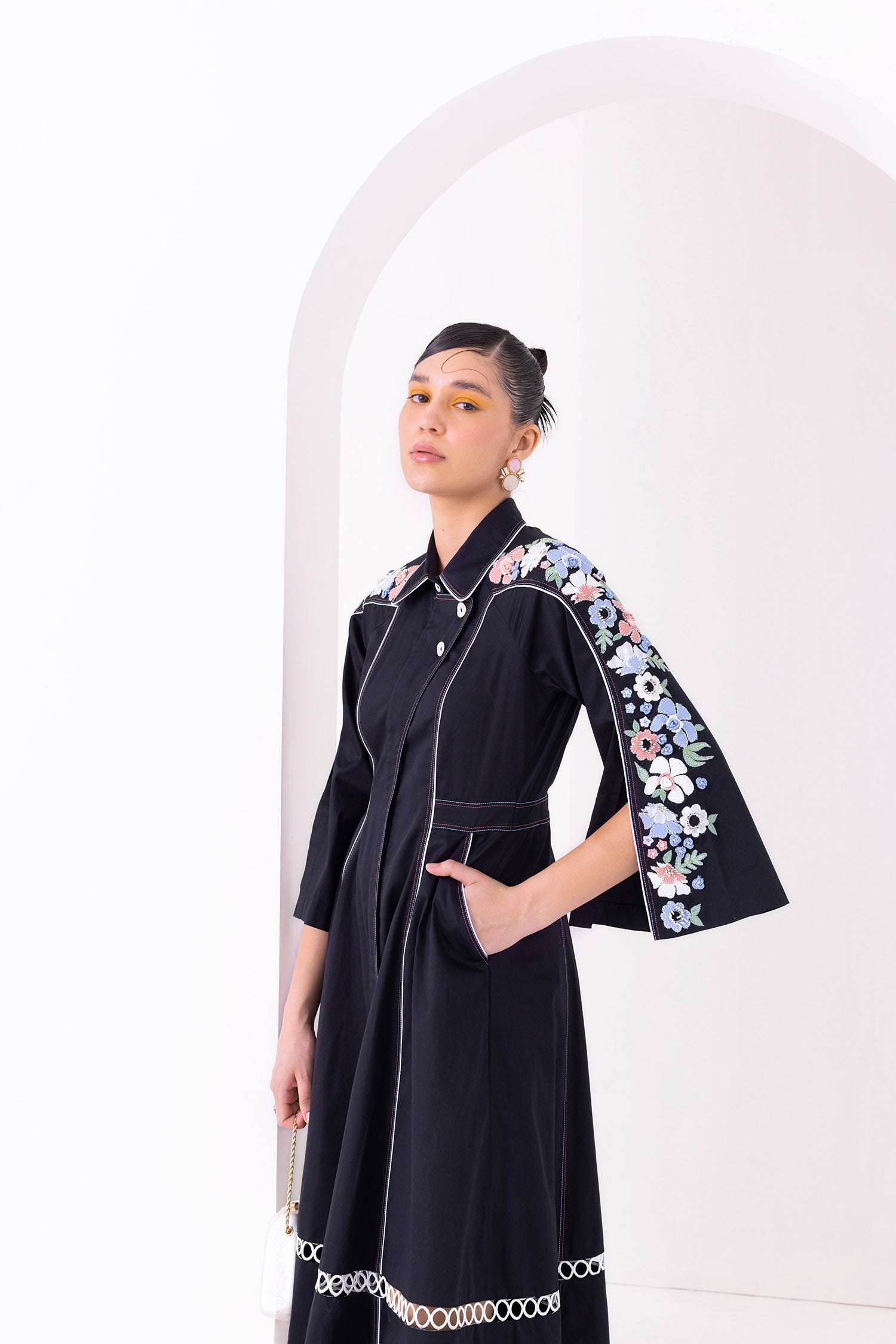 TESSA DRESS MIDI BLACK