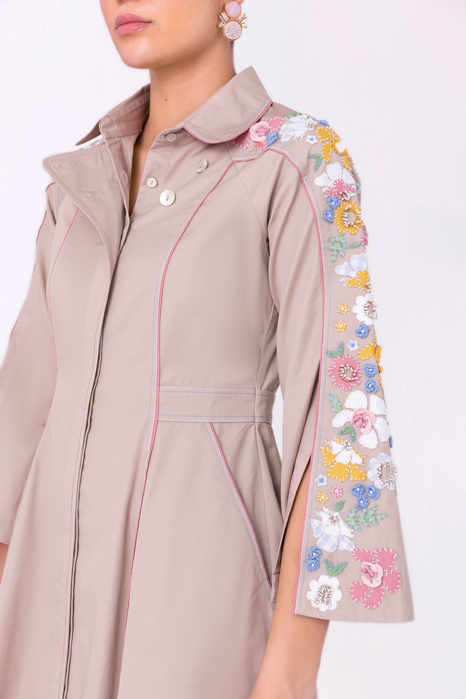 TESSA DRESS MIDI ECRU