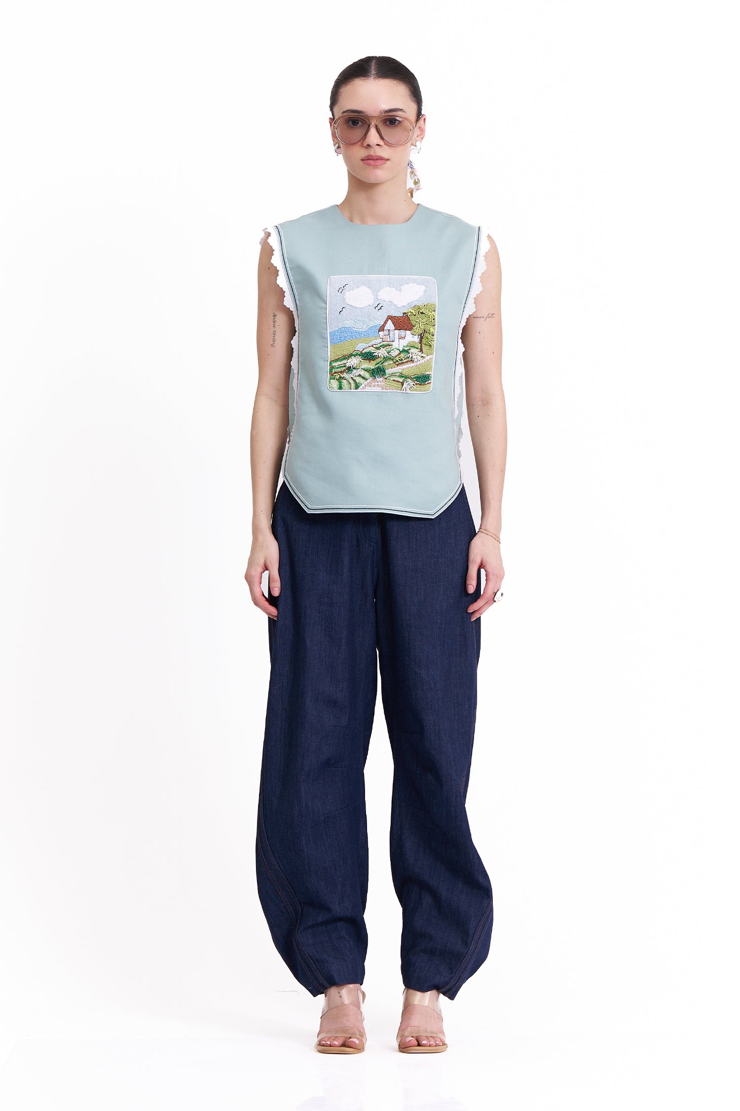 BASQUE BARREL PANTS DARK BLUE