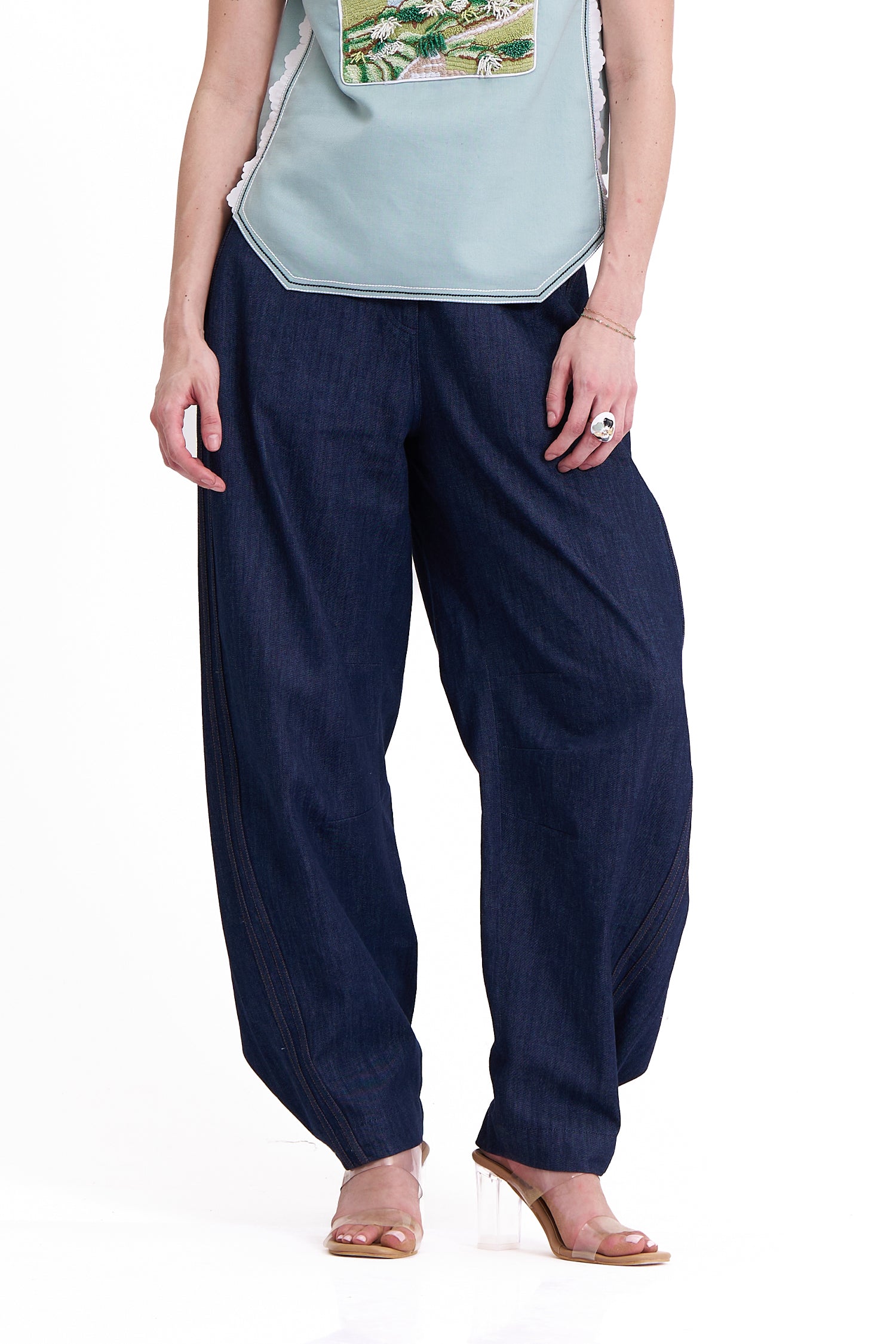 BASQUE BARREL PANTS DARK BLUE