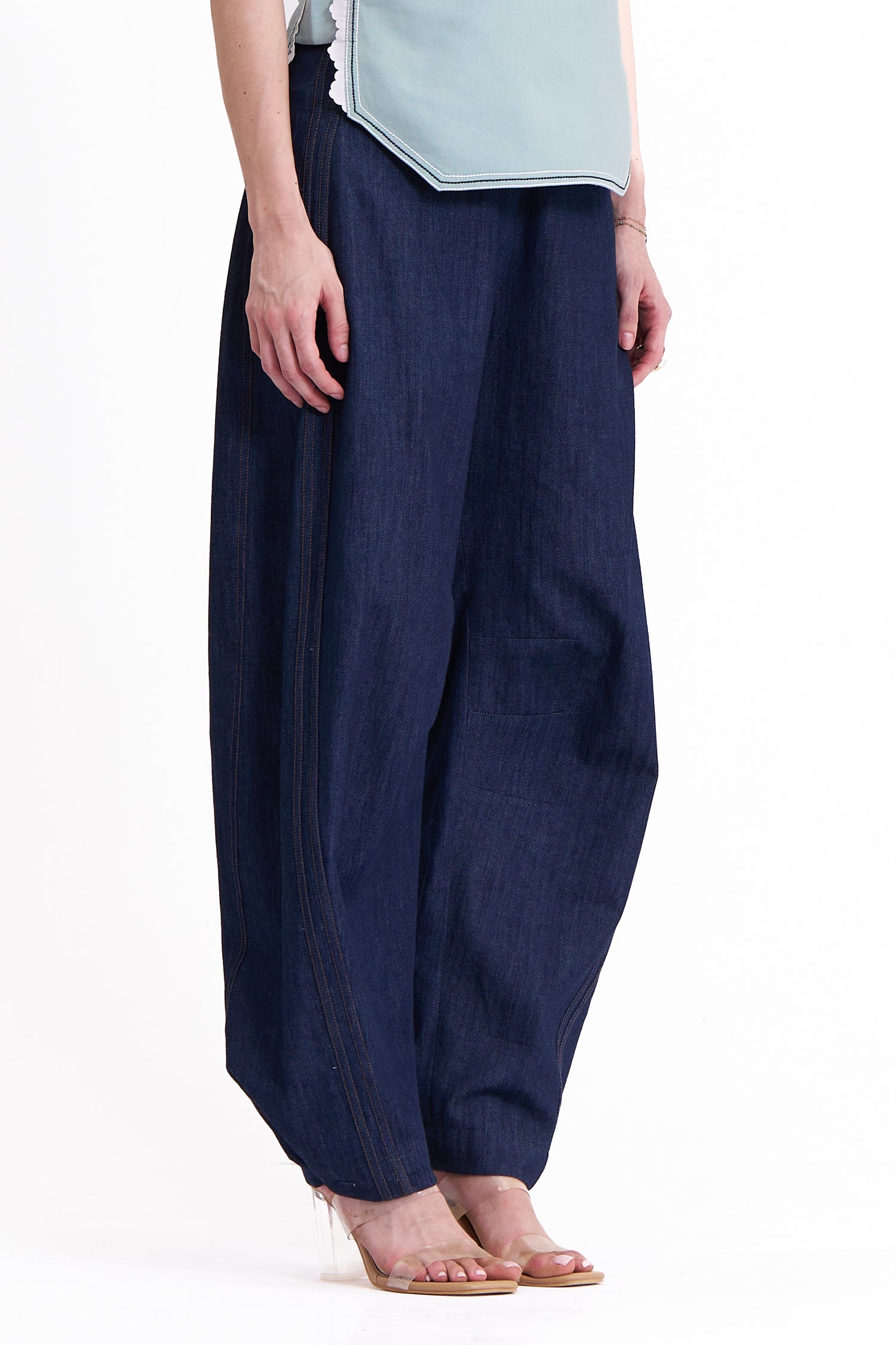 BASQUE BARREL PANTS DARK BLUE