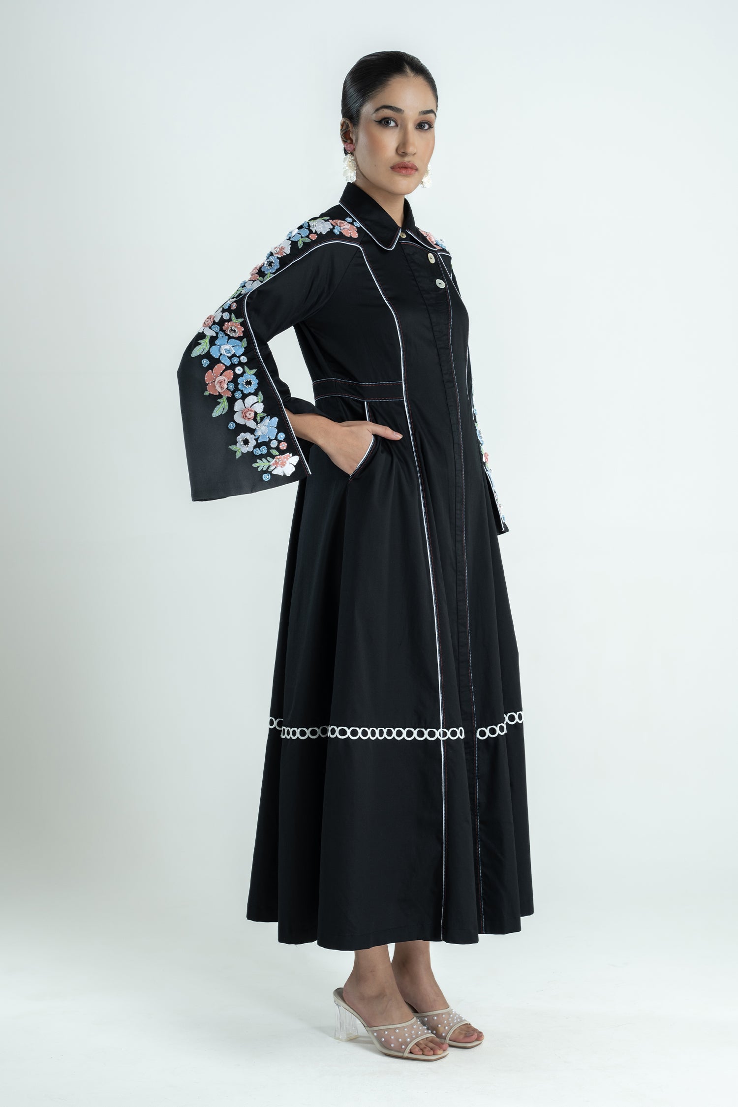 TESSA DRESS LONG BLACK