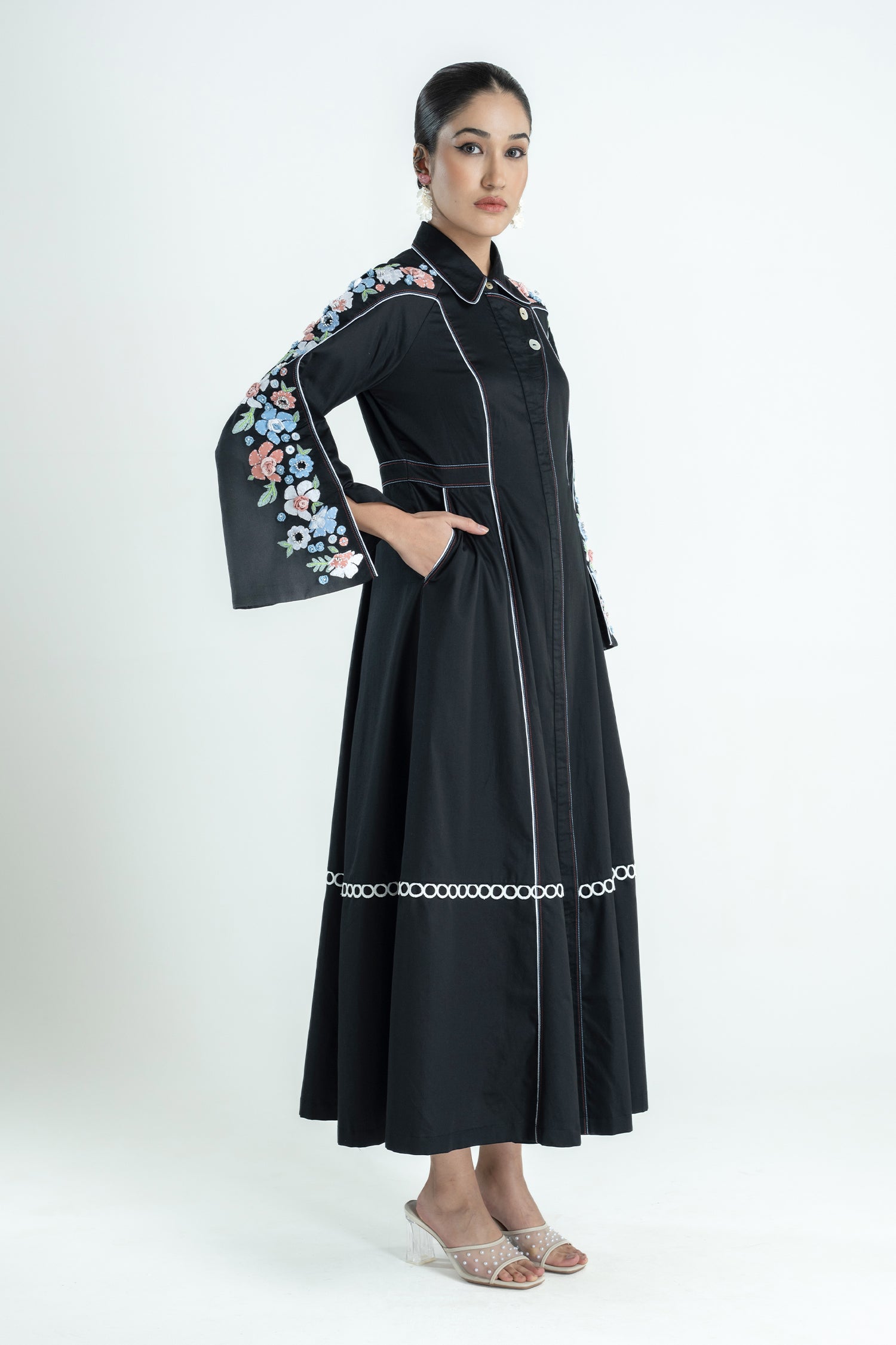 TESSA DRESS LONG BLACK