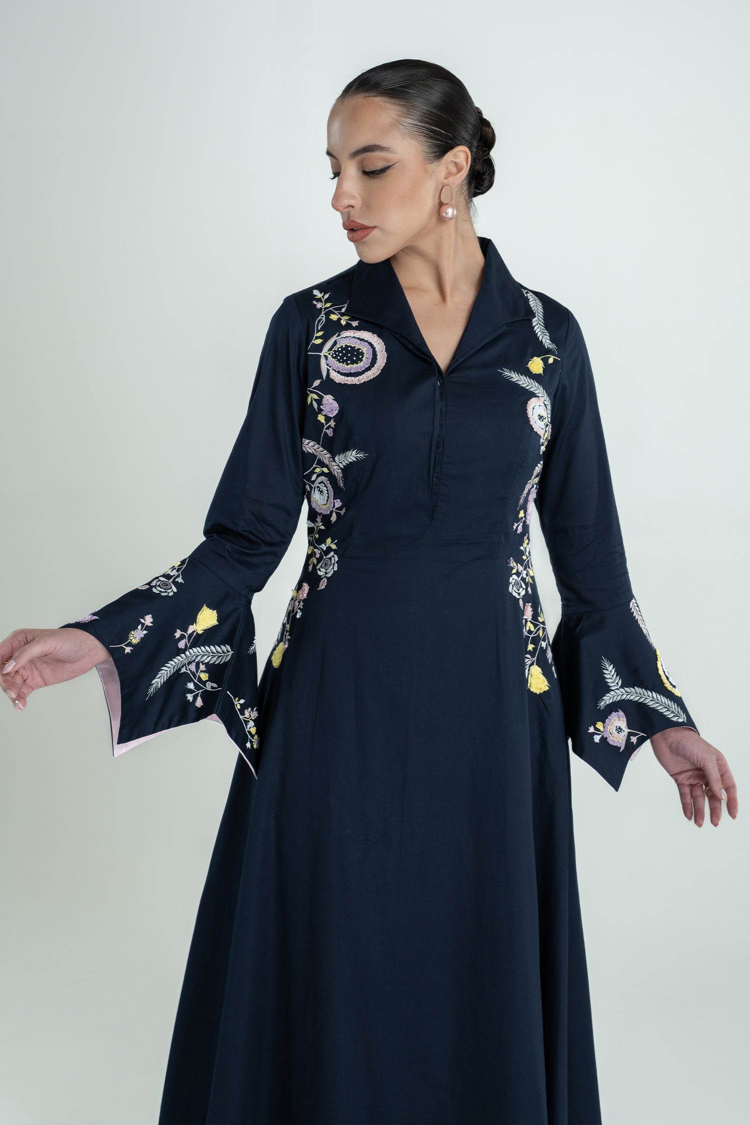 PALOMA DRESS LONG NAVY