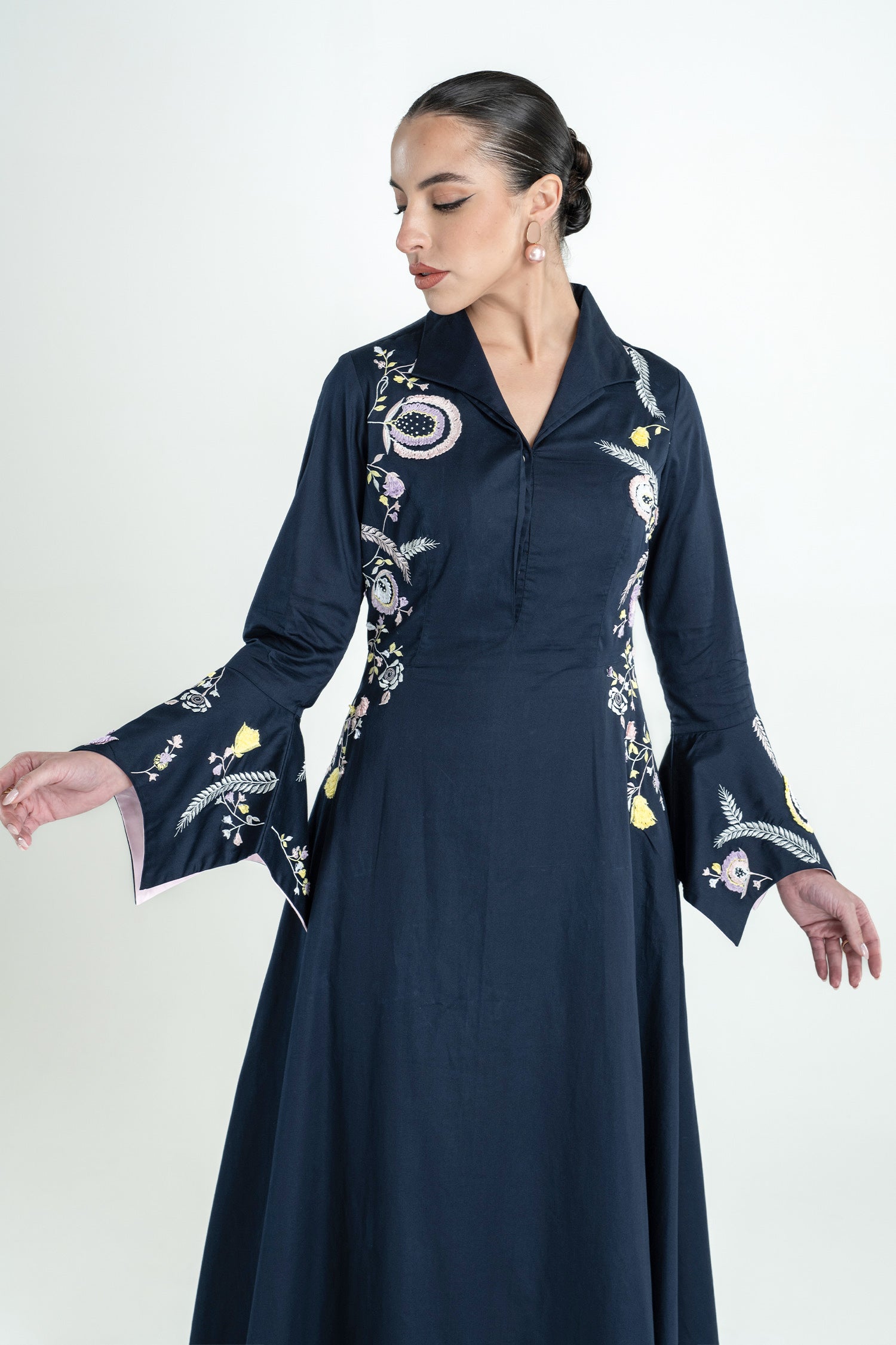 PALOMA DRESS LONG NAVY