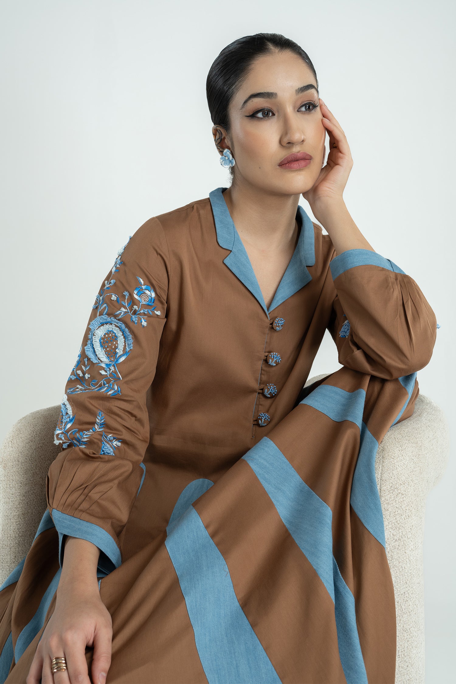 ARIEL DRESS LONG TAN