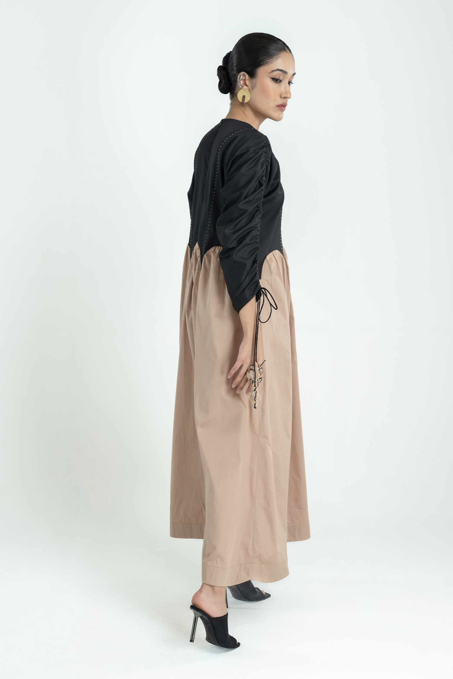 FEMME DRESS LONG BLACK MUSHROOM