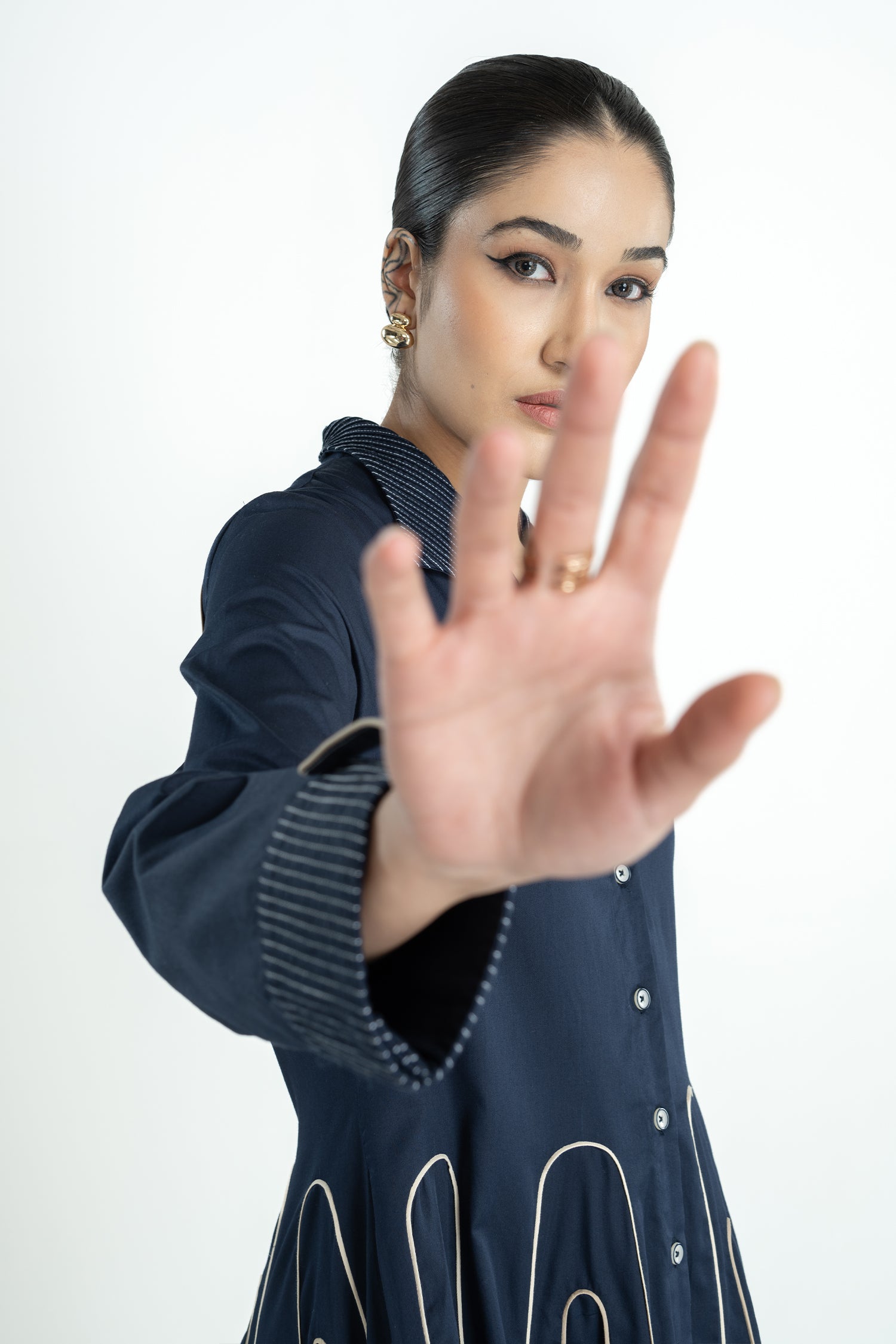 DAWN DRESS LONG NAVY