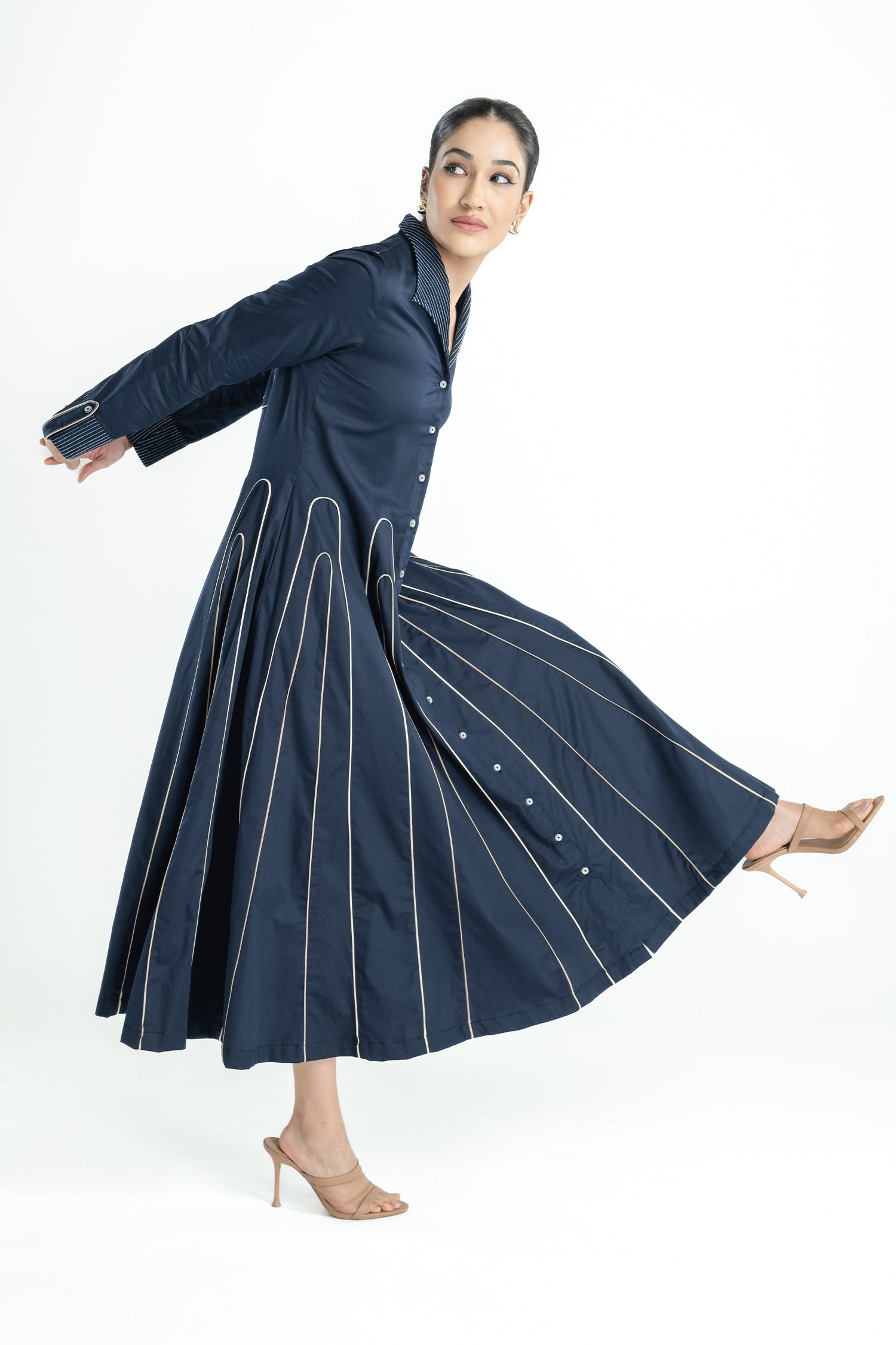 DAWN DRESS LONG NAVY