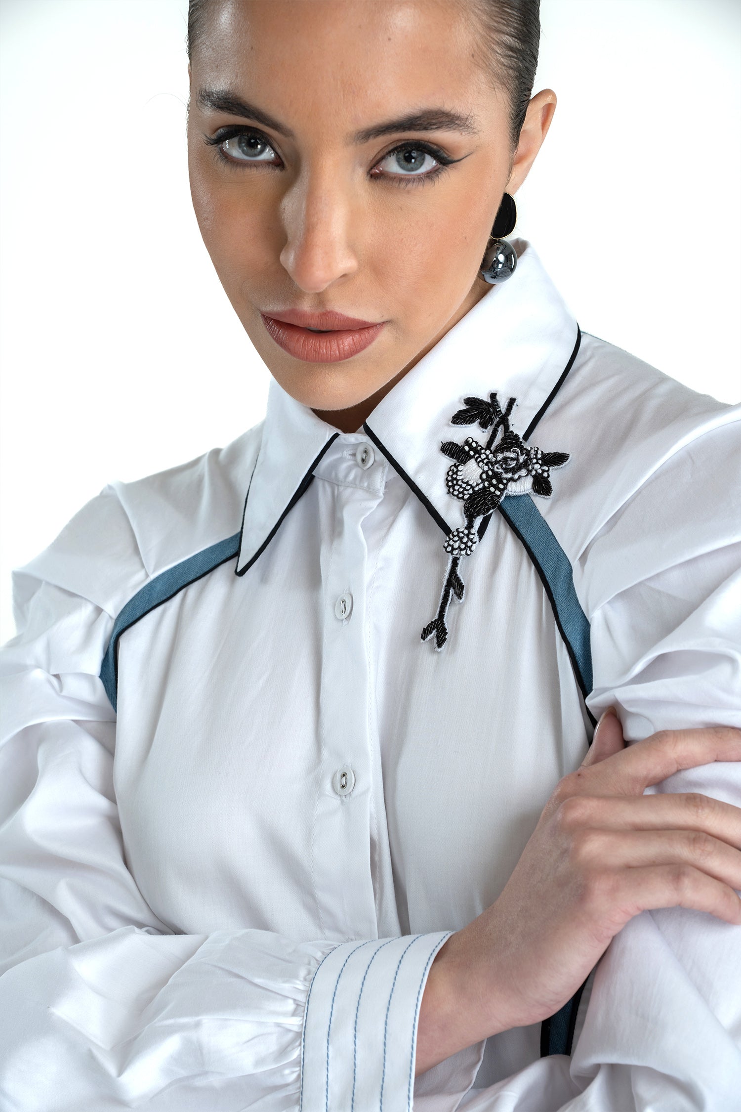 BLOOMY DRESS LONG WHITE