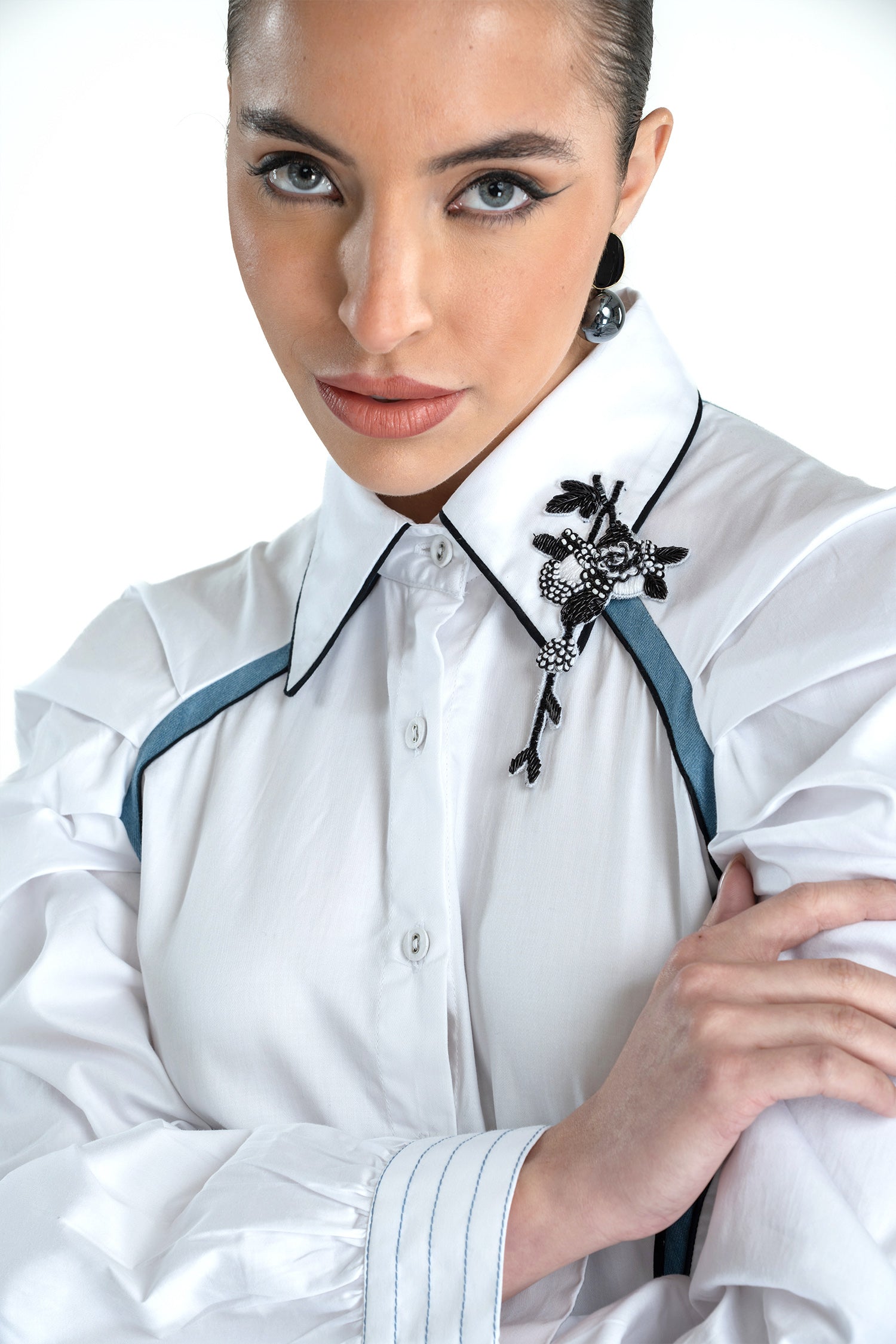 BLOOMY DRESS LONG WHITE