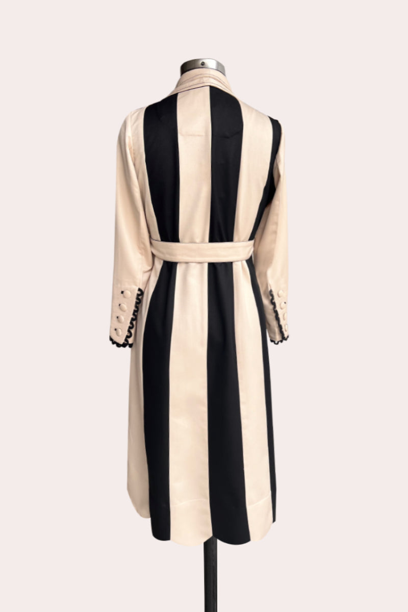 RIRI TRENCH WITH BELT OAT & BLACK