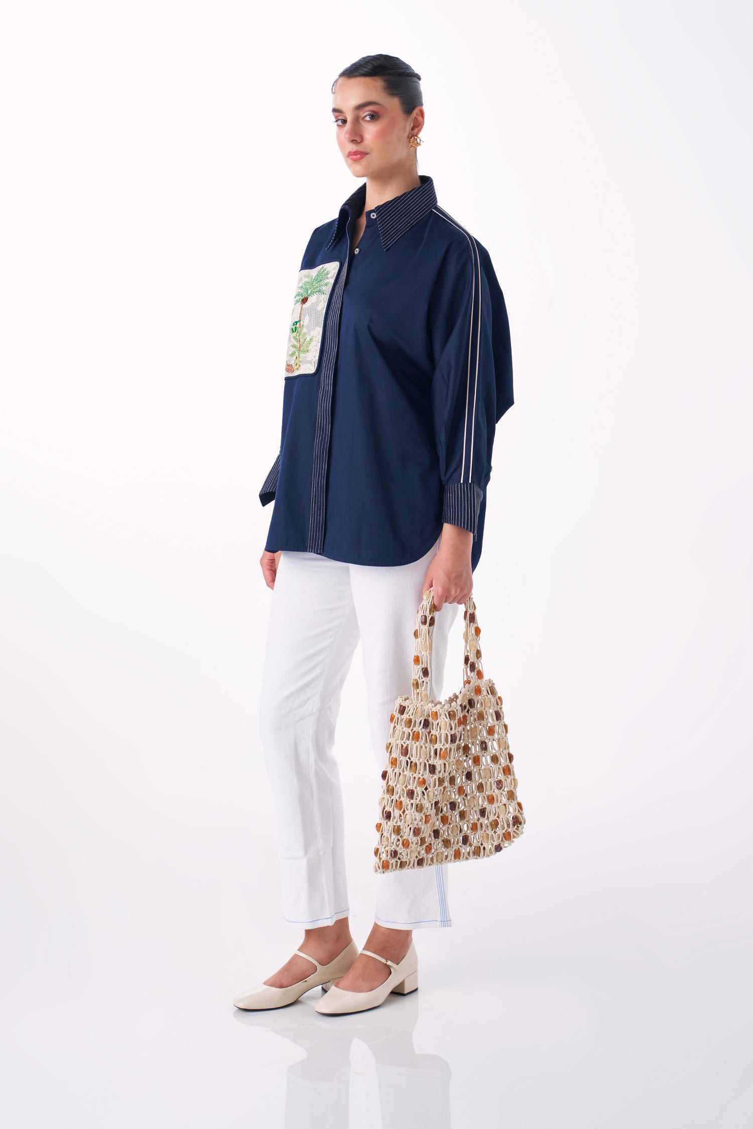 ROOTED NAVY SET WITH WHITE DENIMS