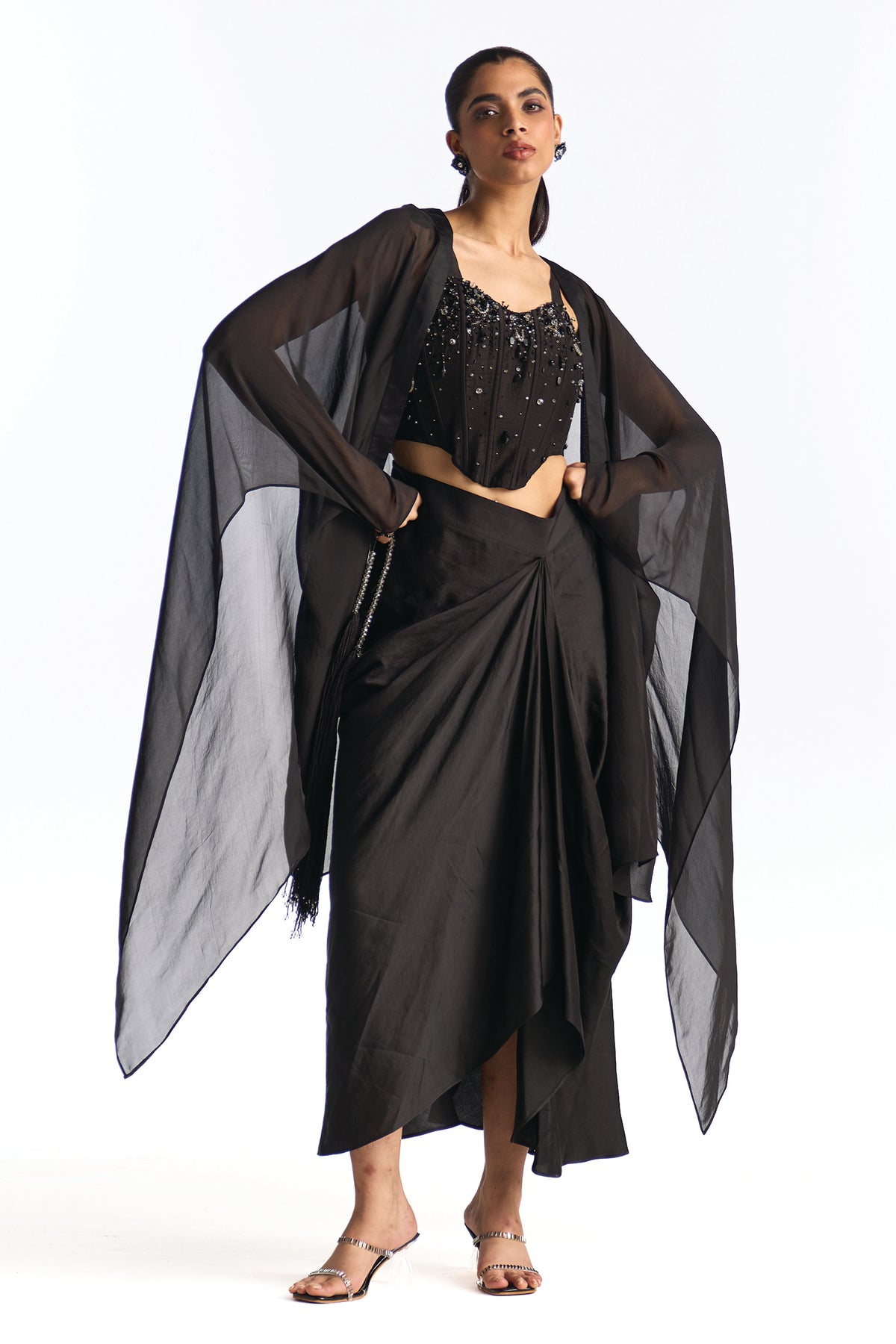 BLAIR CO-ORD WITH CAPE BLACK
