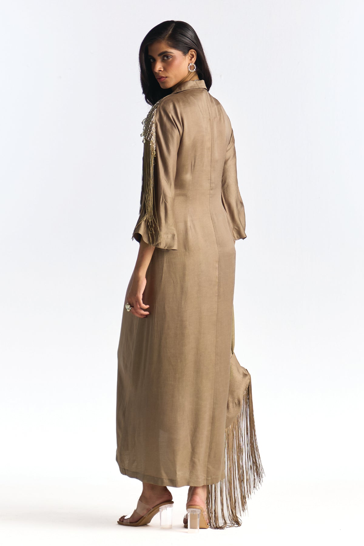 JANE DRAPE DRESS KHAKI OLIVE