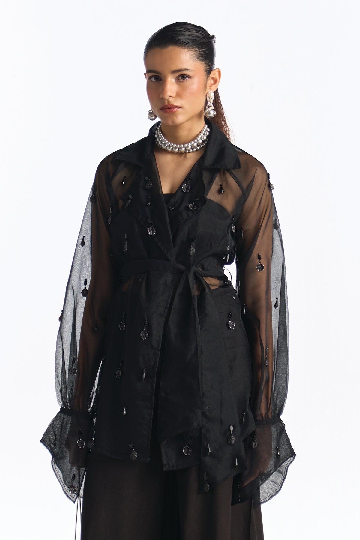 LUSTER TOP WITH BRALET BLACK