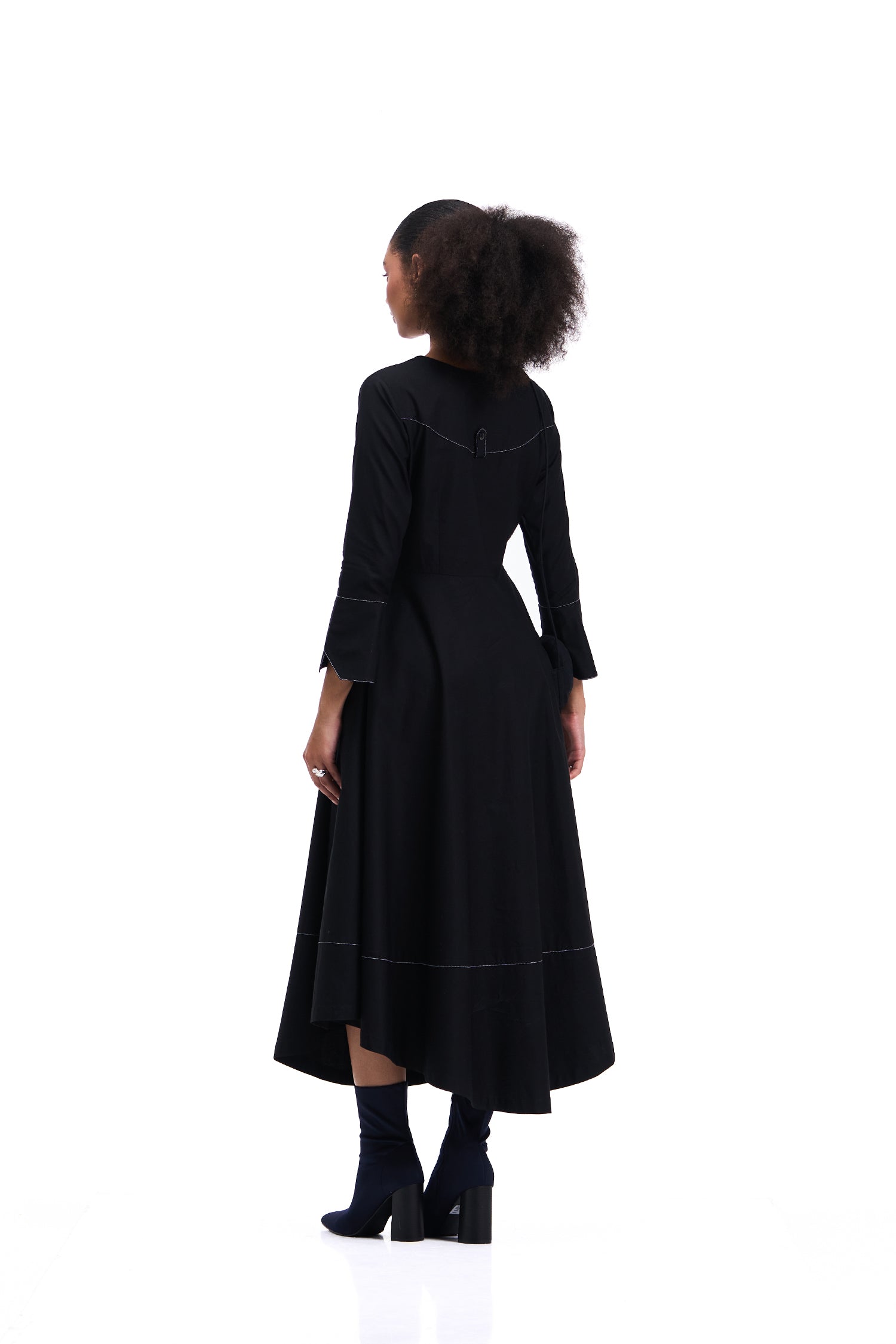 SWEETHEART DRESS MIDI BLACK