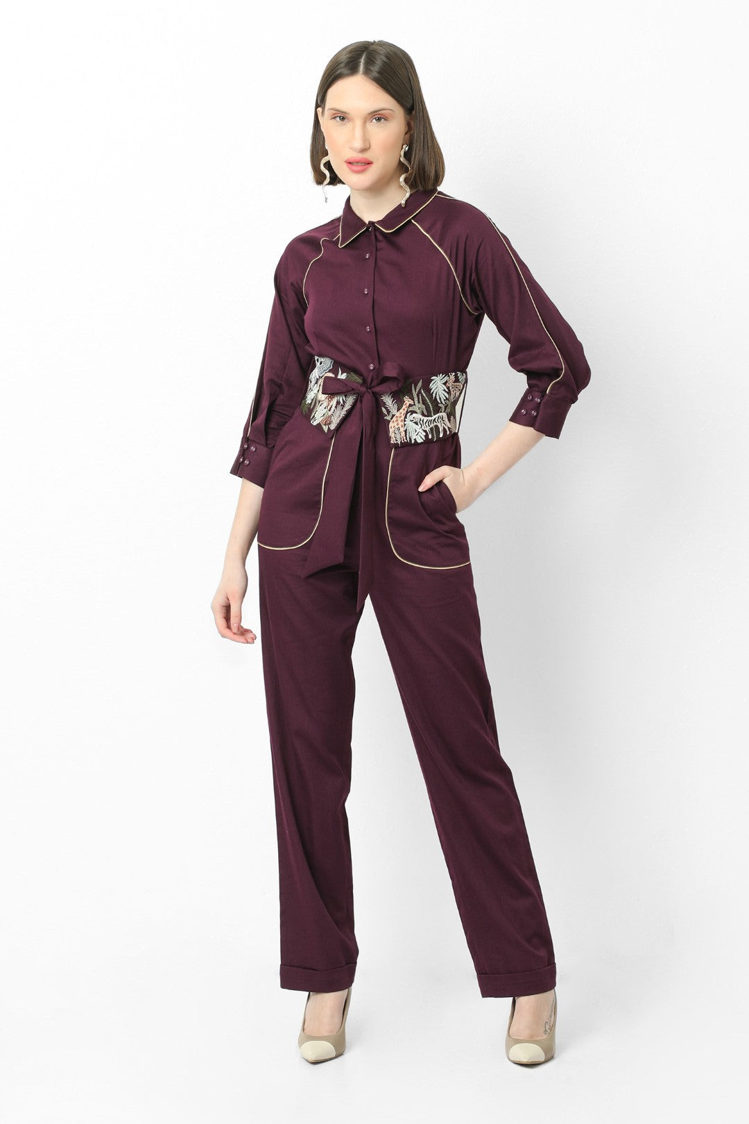 Jungle Parade Belted Jumpsuit