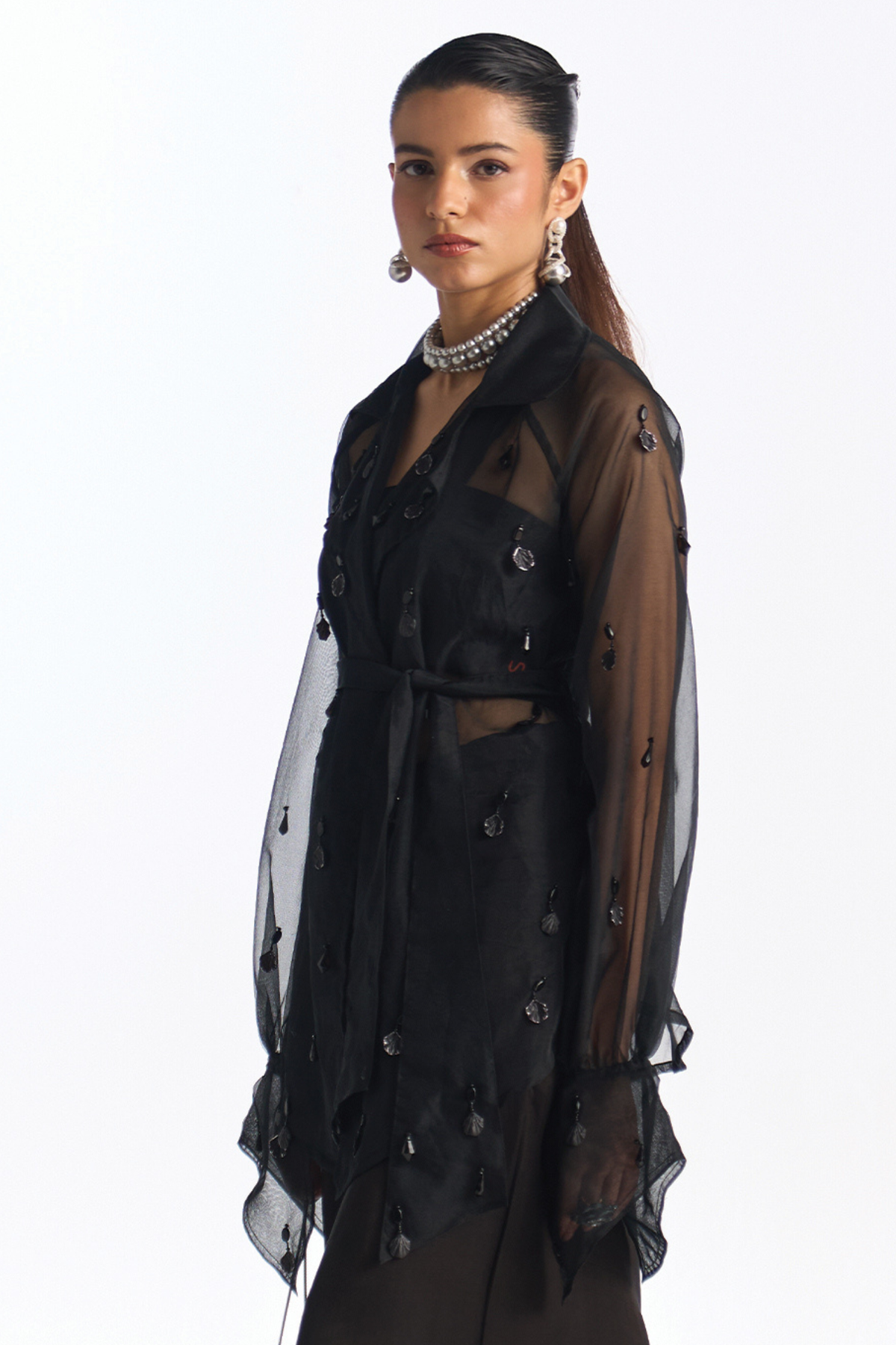 LUSTER TOP WITH BRALET BLACK