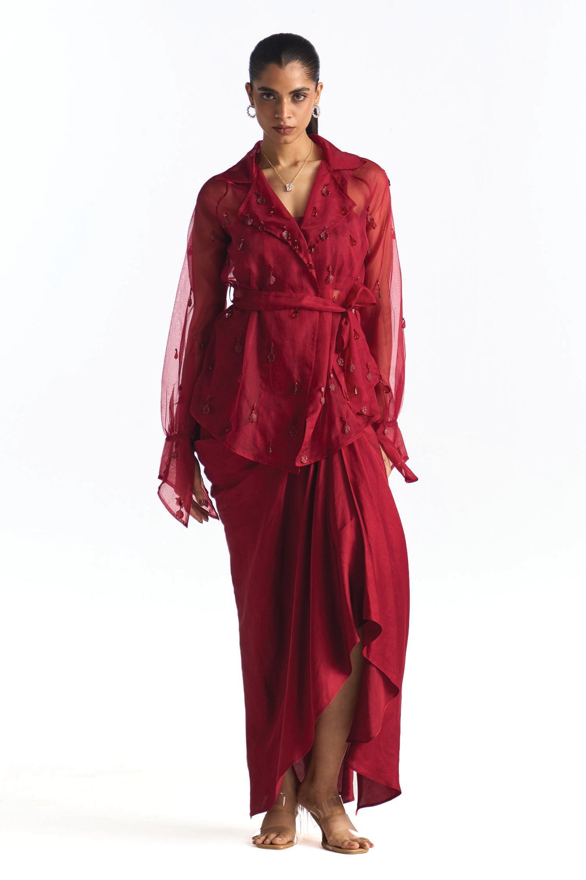 LUSTER SKIRT SET GARNET
