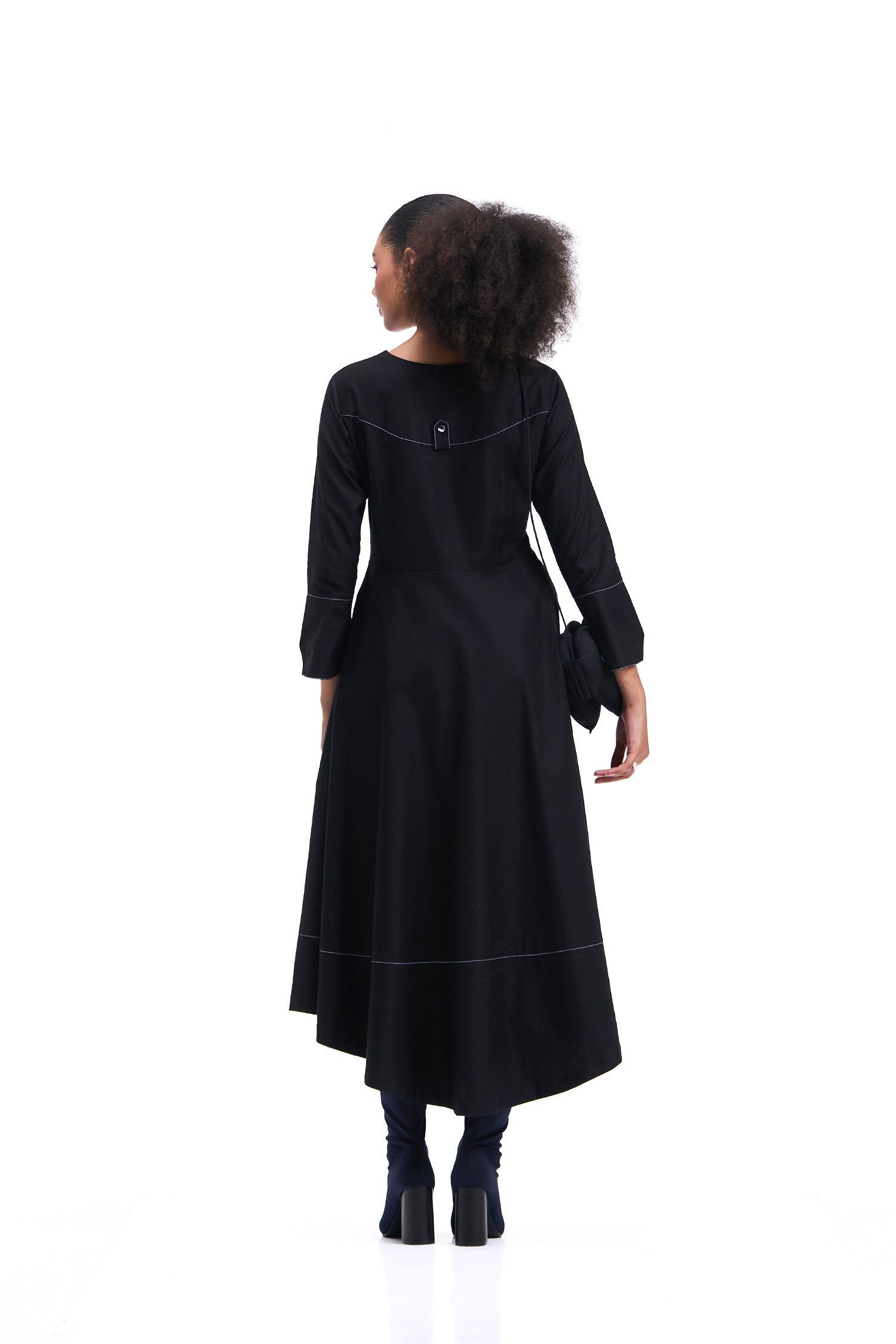 SWEETHEART DRESS MIDI BLACK