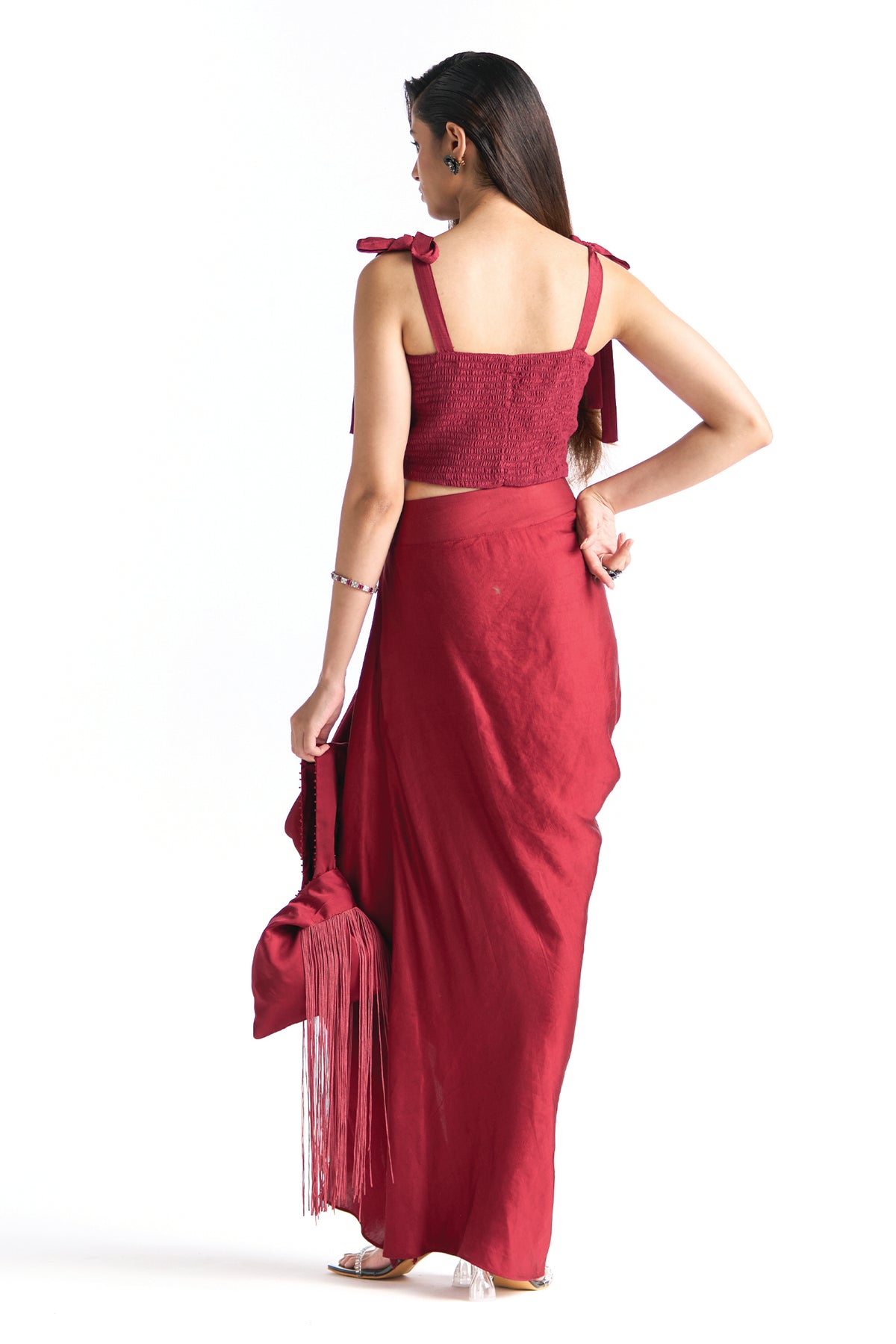 BLAIR CORSET WITH SKIRT GARNET