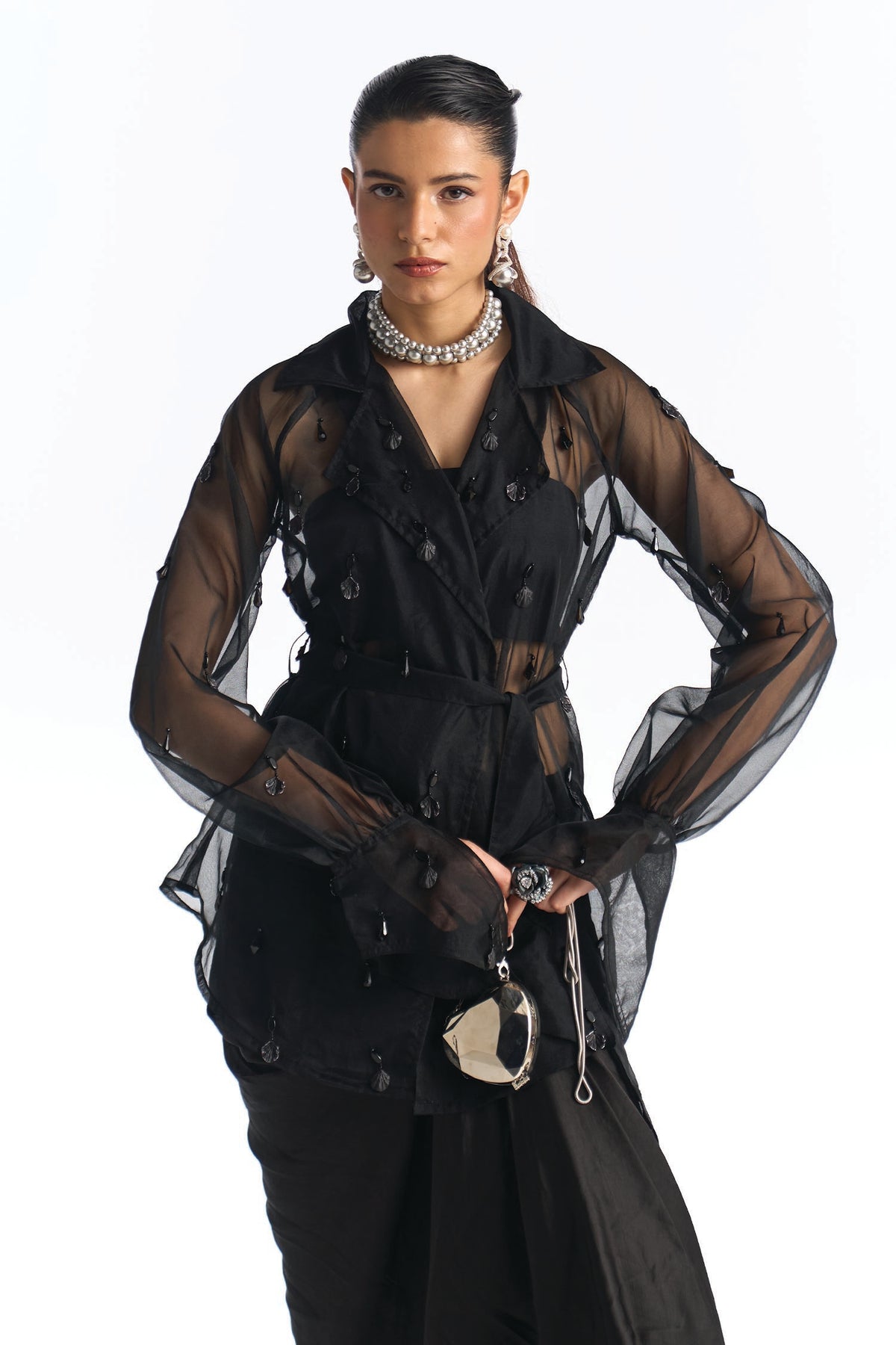 LUSTER TOP WITH BRALET BLACK