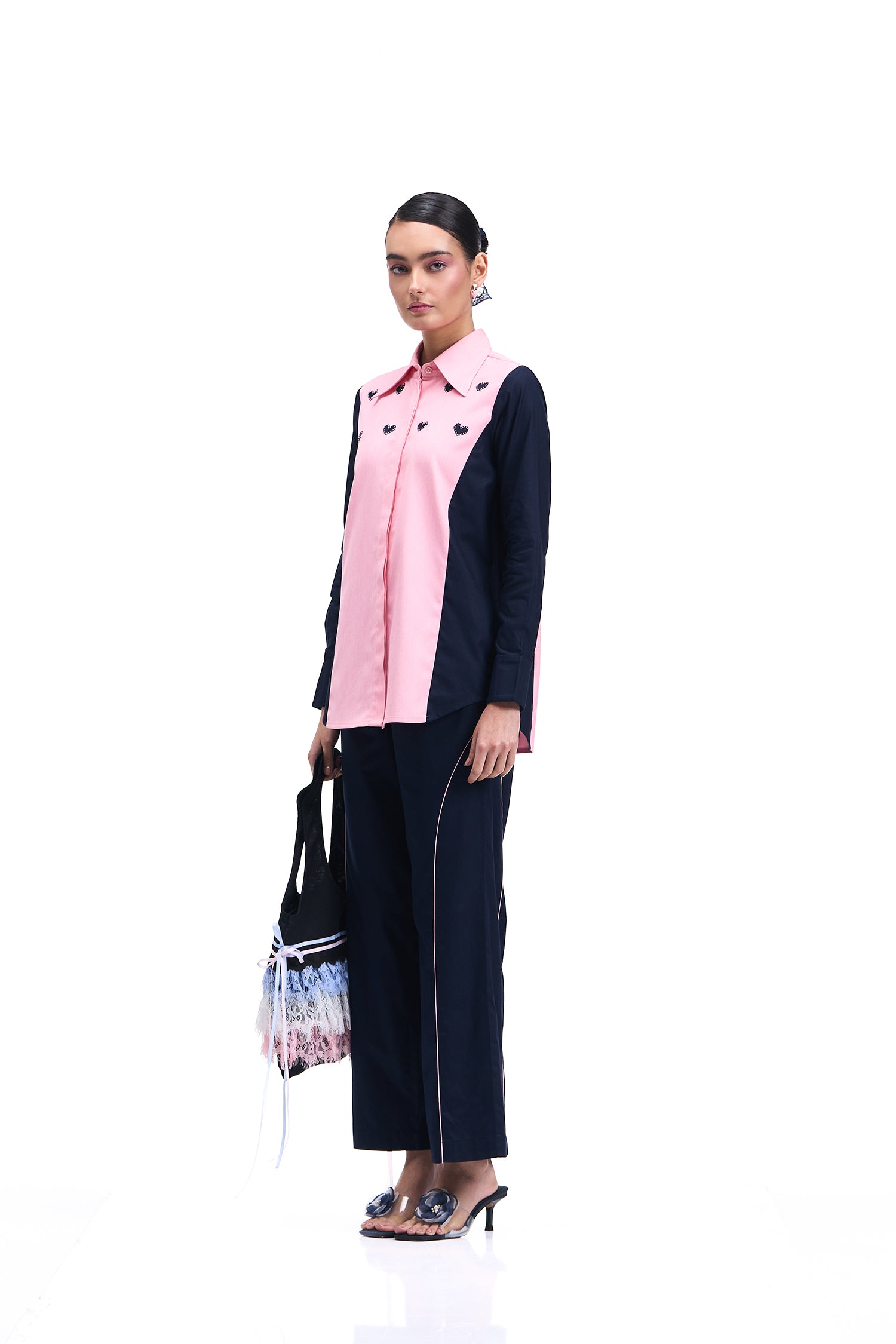 MUSE CO-ORD SET BUBBLEGUM PINK AND NAVY