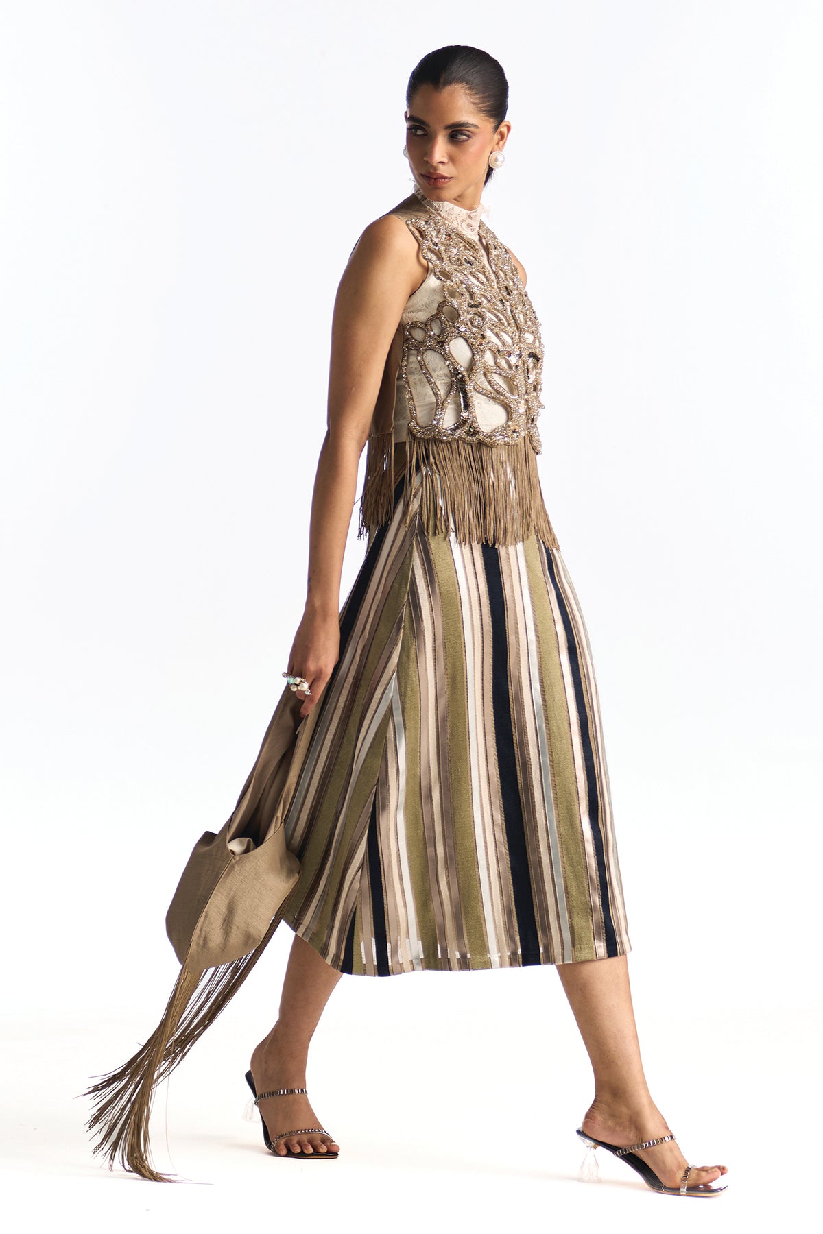 AURA BODYSUIT & FACET JACKET WITH SPECTRA SKIRT