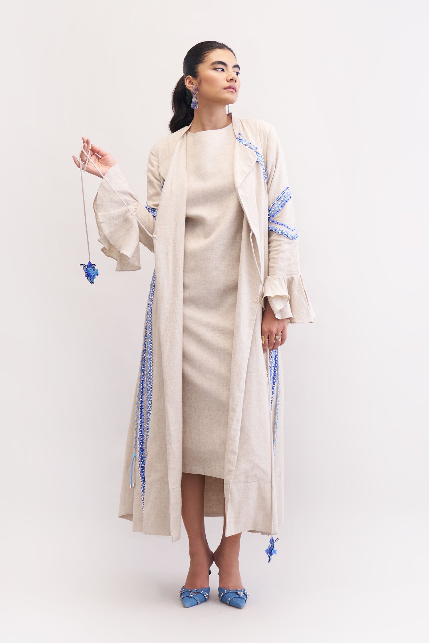 BOULEVARD CAPE SET WITH MIDI DRESS