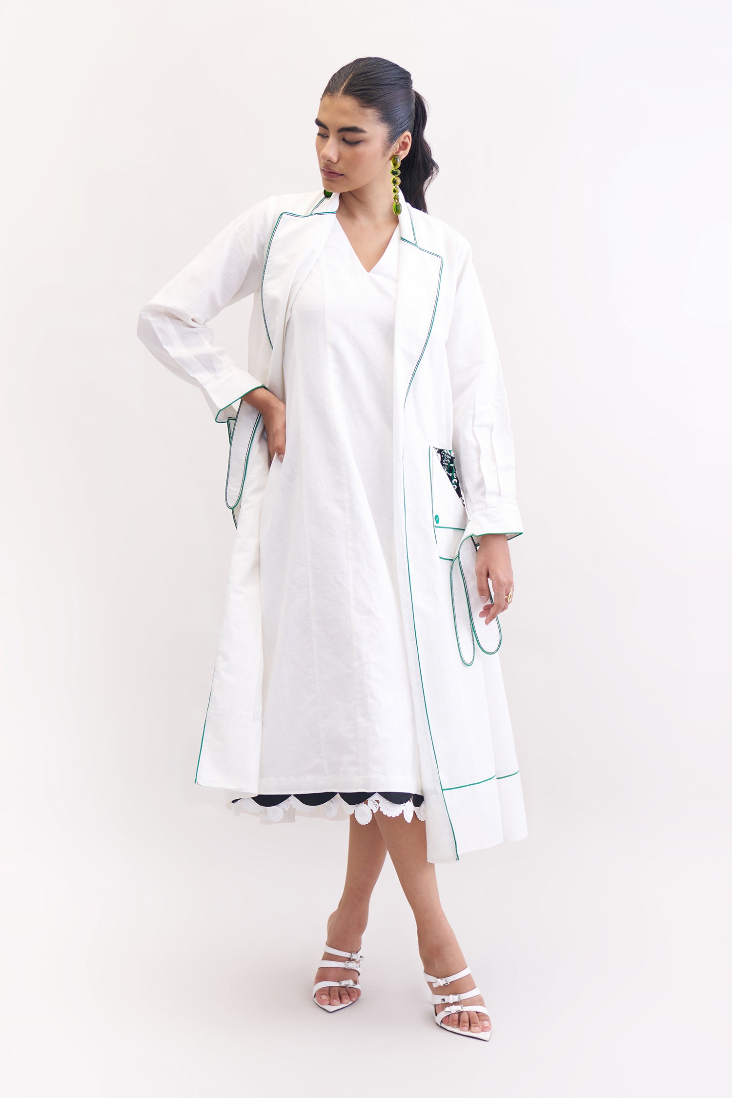ESCAPE DRESS WITH JACKET WHITE